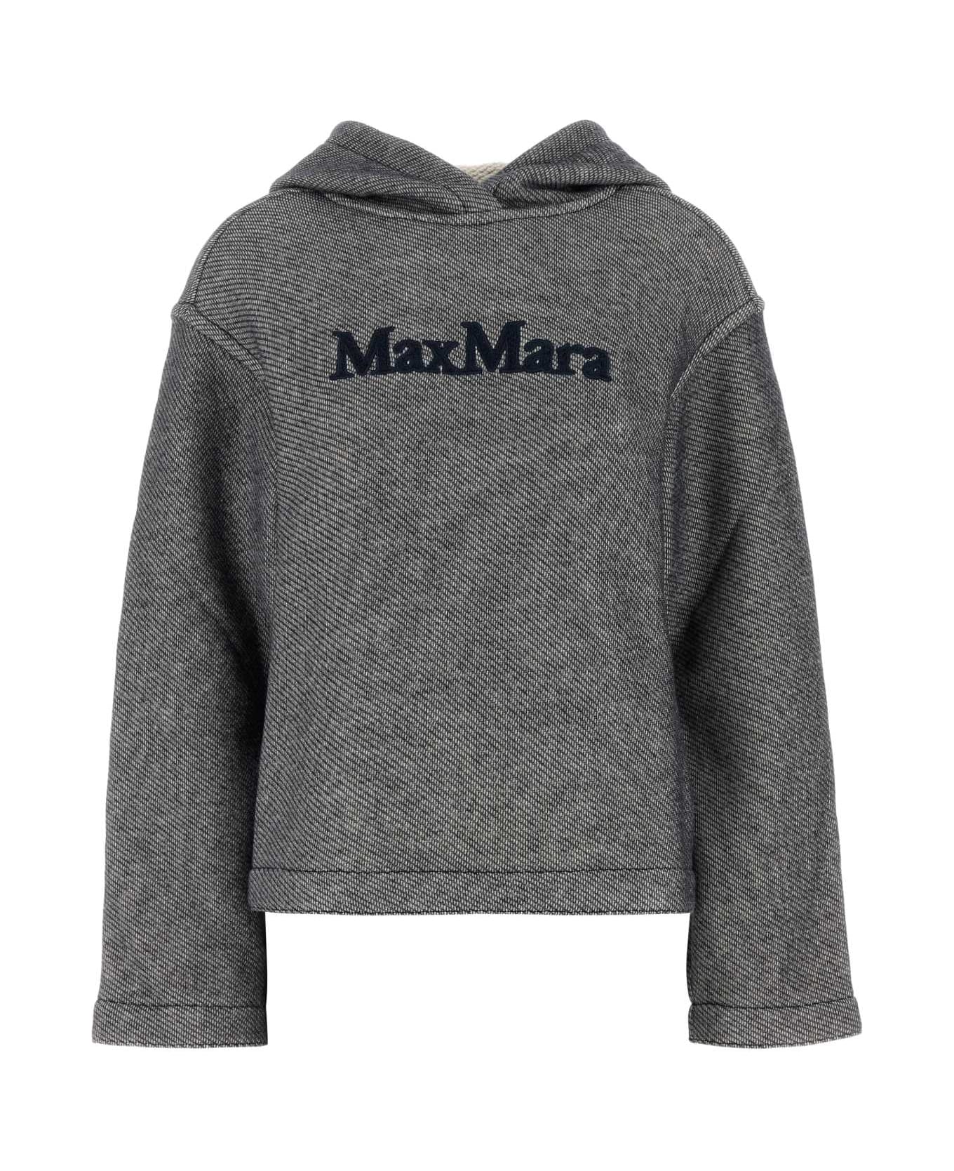 Max Mara Melange Midnight Blue Cotton Blend Gary Sweatshirt - BLU