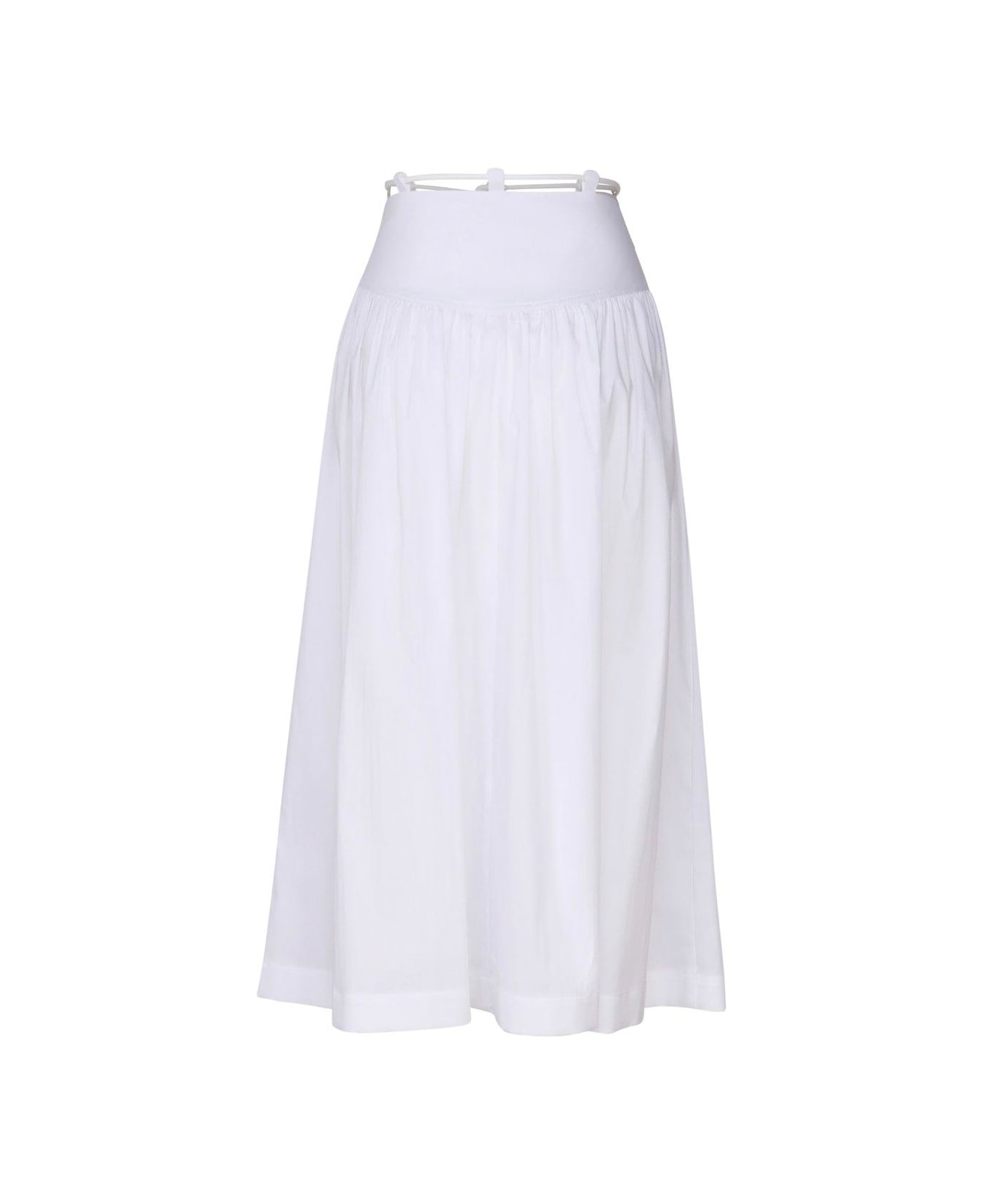 Pinko Drawstring A-line Midi Skirt - Bianco brill.