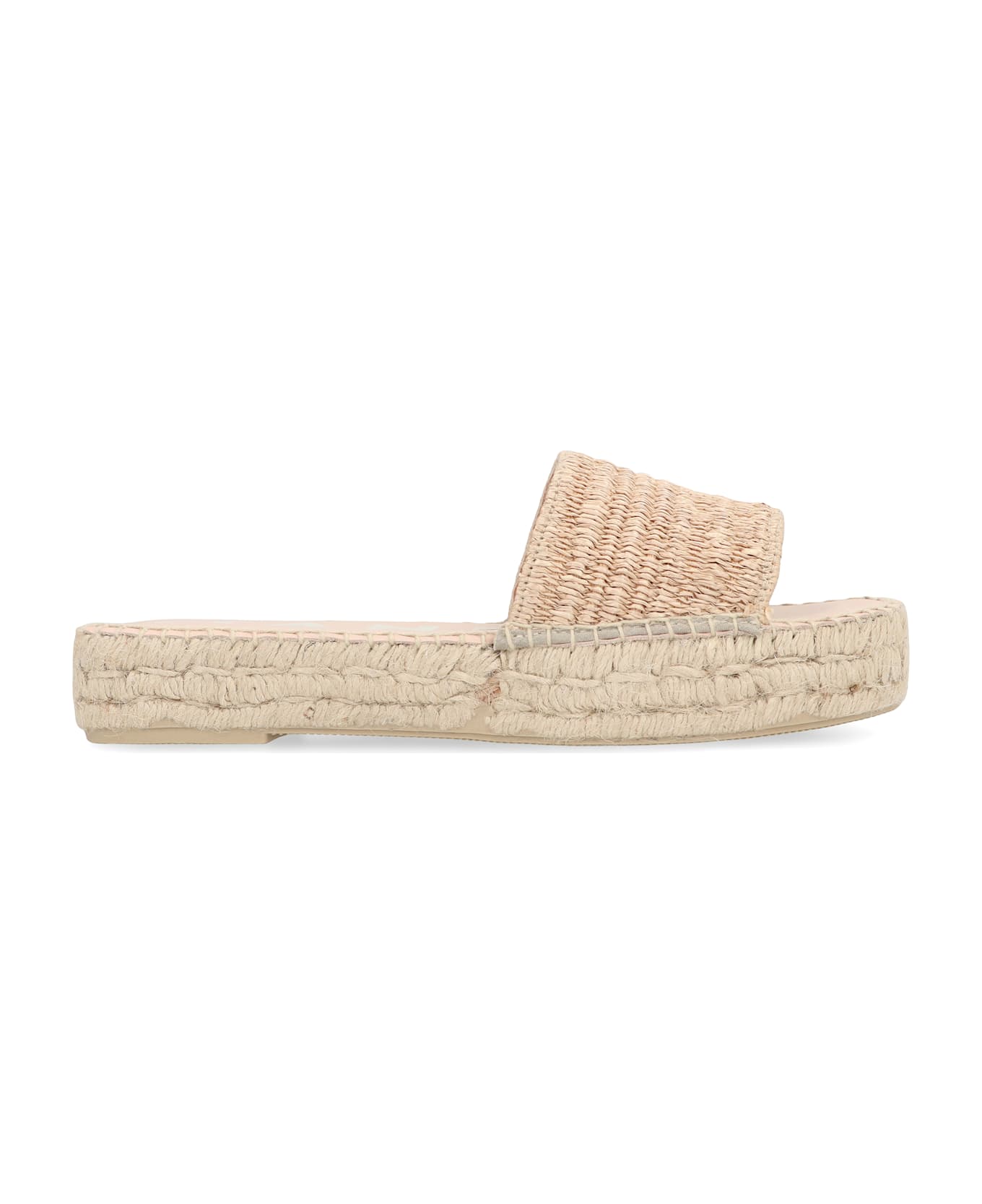 Manebi Raffia Slides - Beige