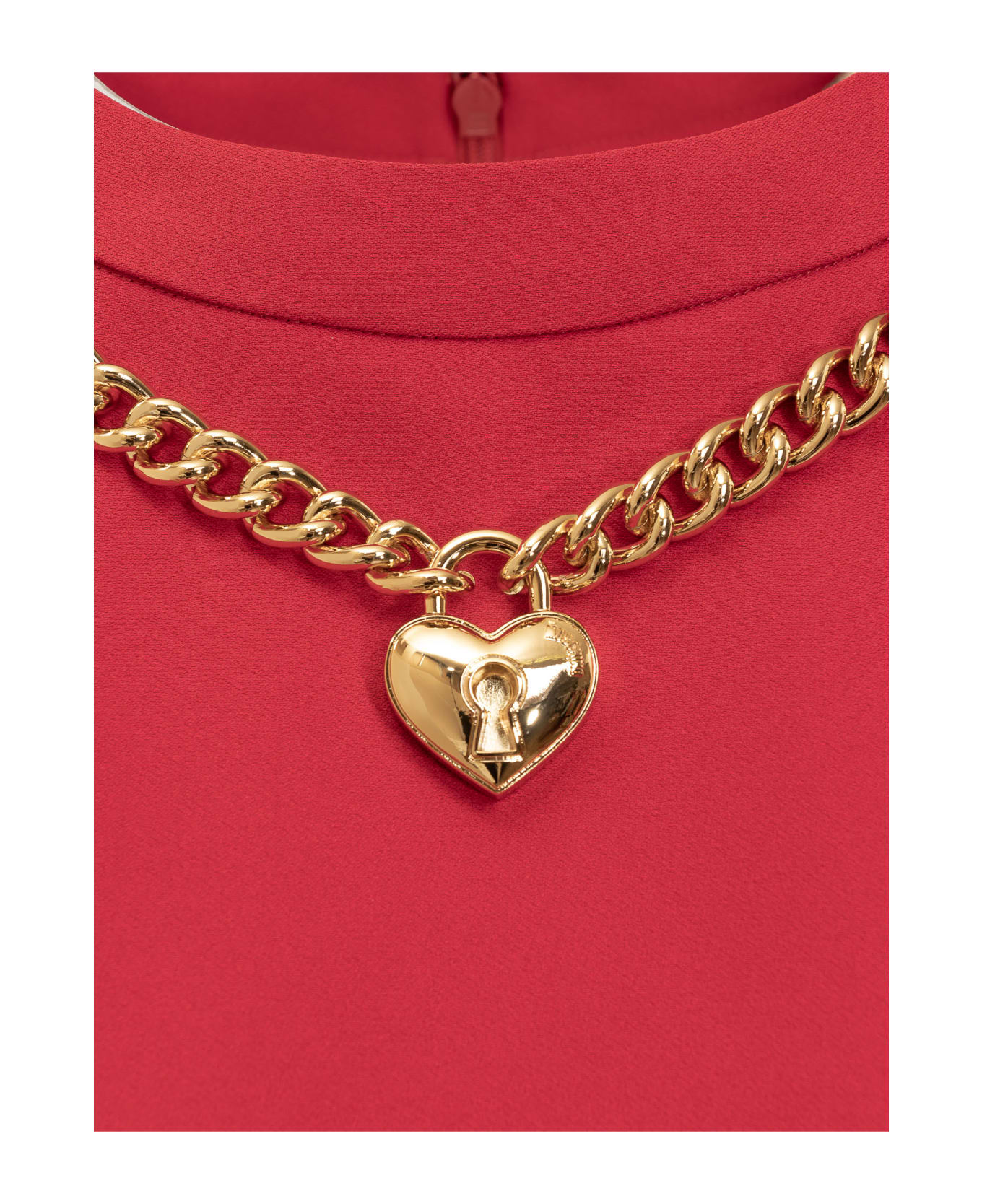 Moschino Chain And Heart Dress - Red ワンピース＆ドレス
