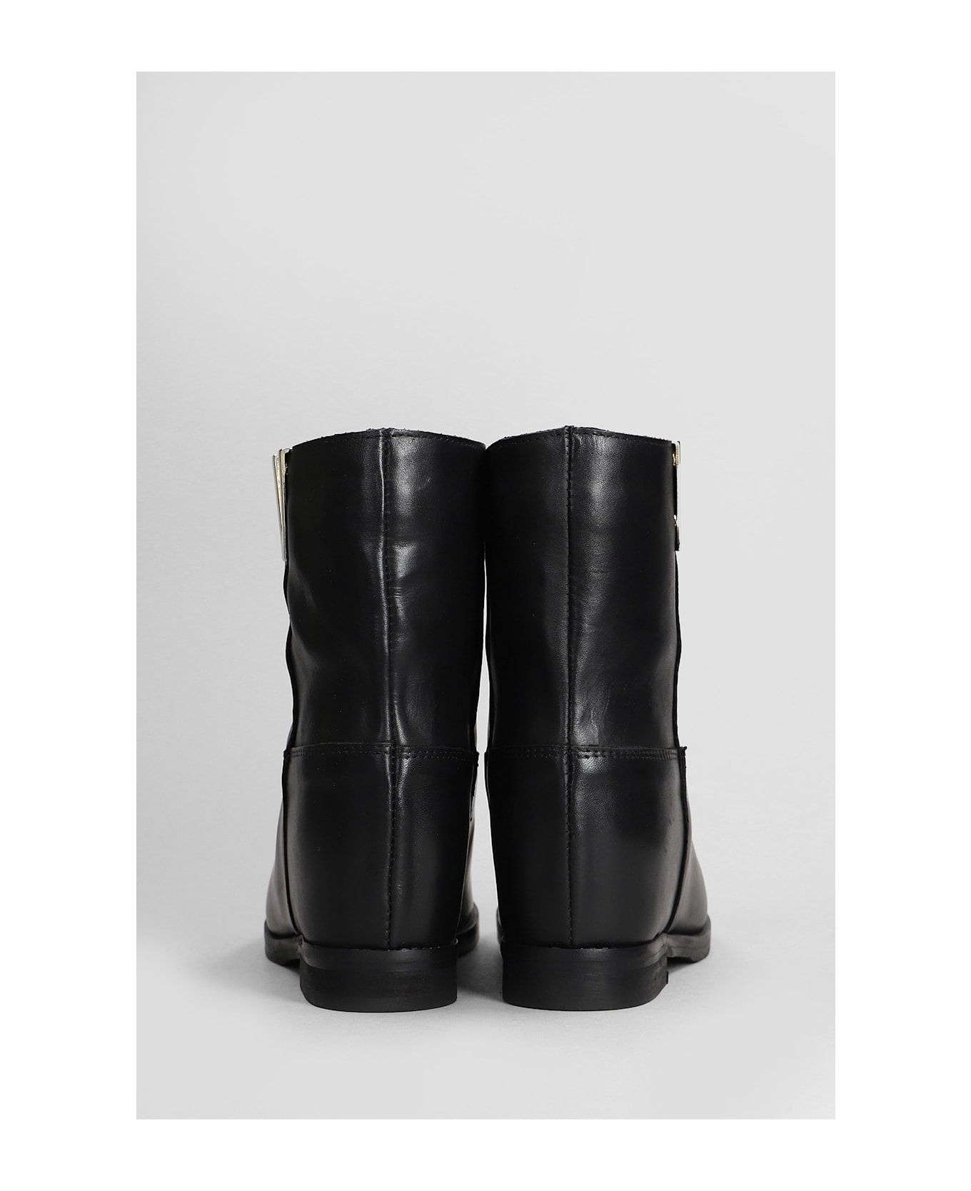 Julie Dee Texan Ankle Boots In Black Leather - black