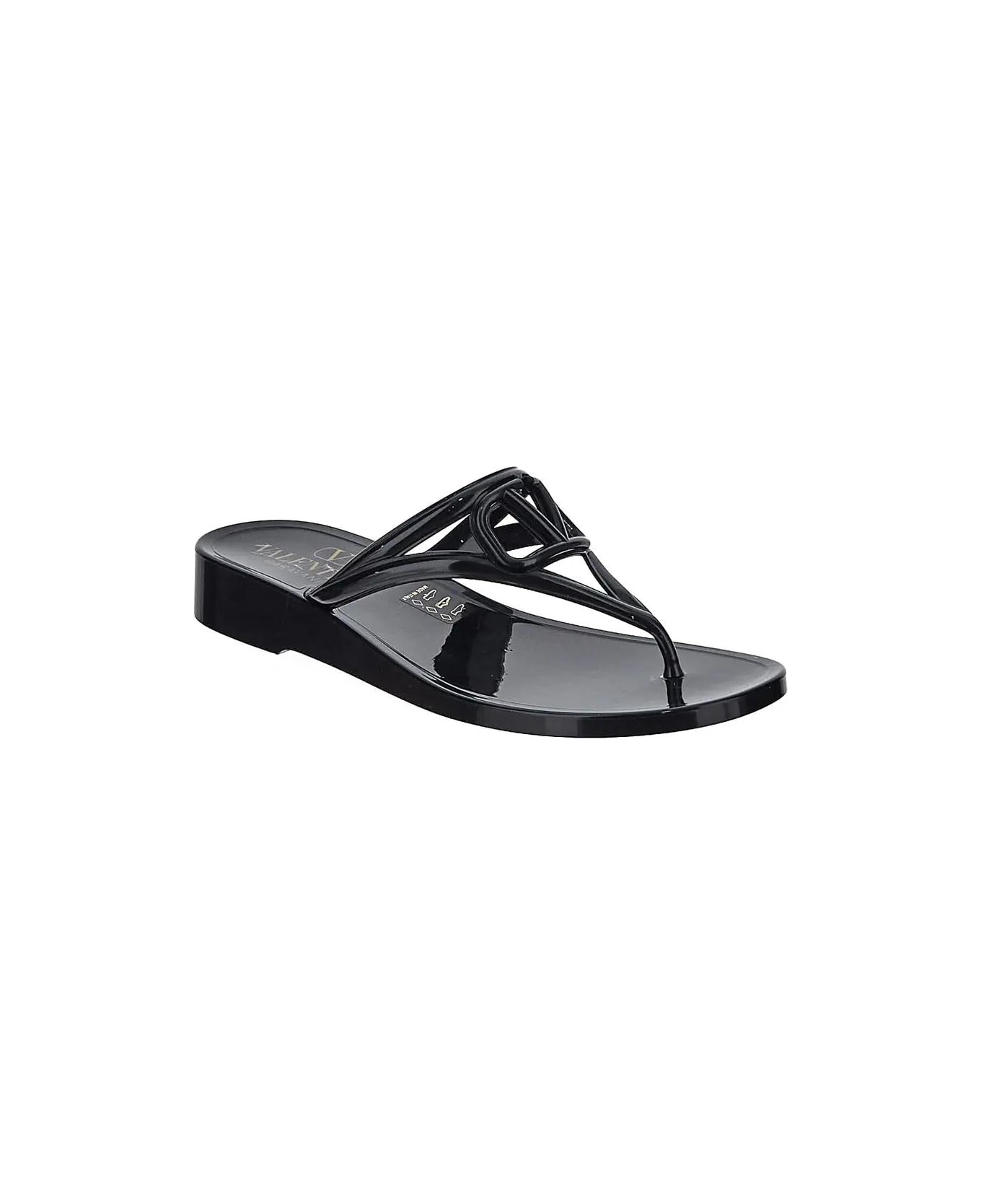 Valentino Garavani Logo Sandal - NERONERO