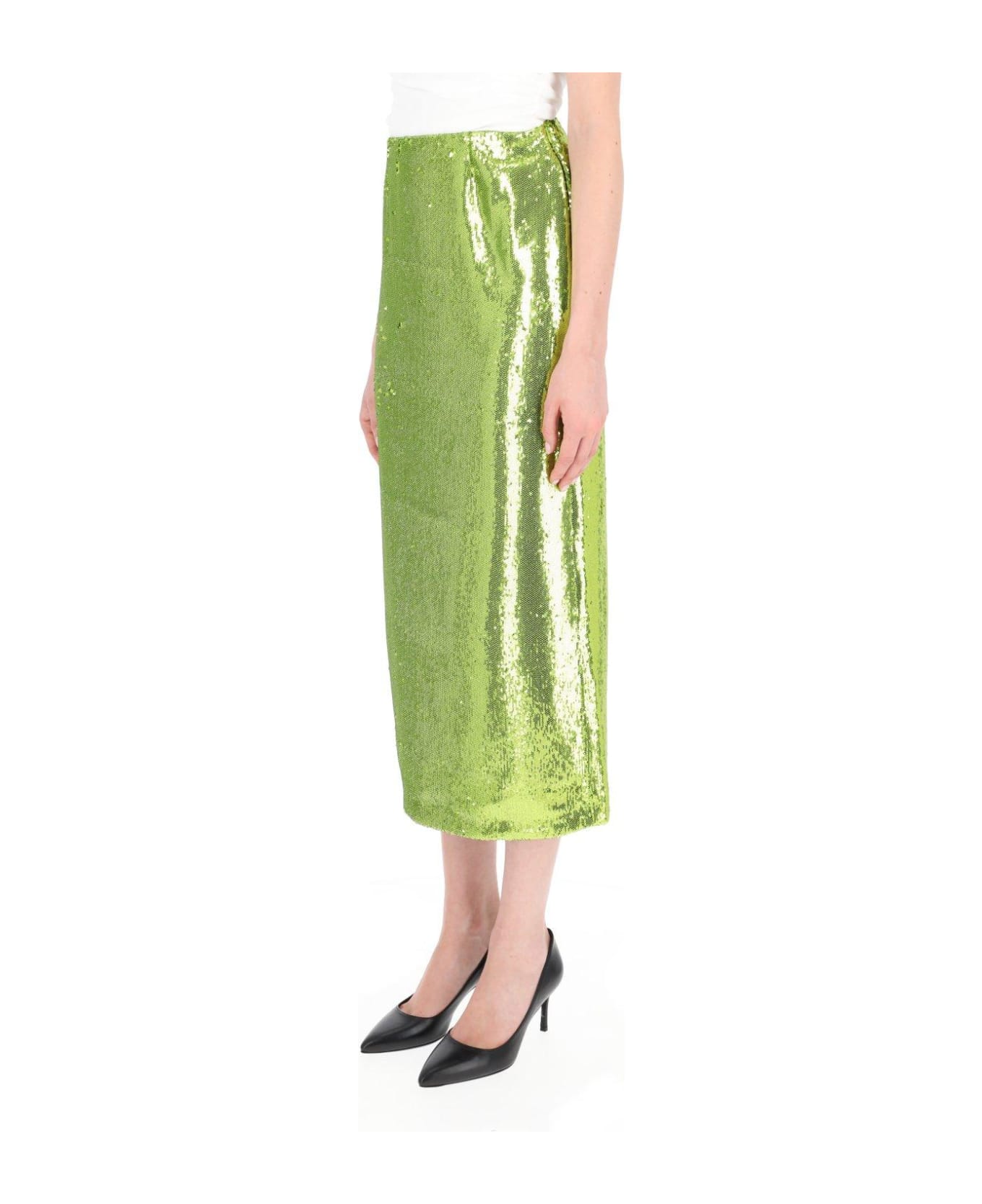 Philosophy di Lorenzo Serafini Sequined Straight Hem Skirt - Green