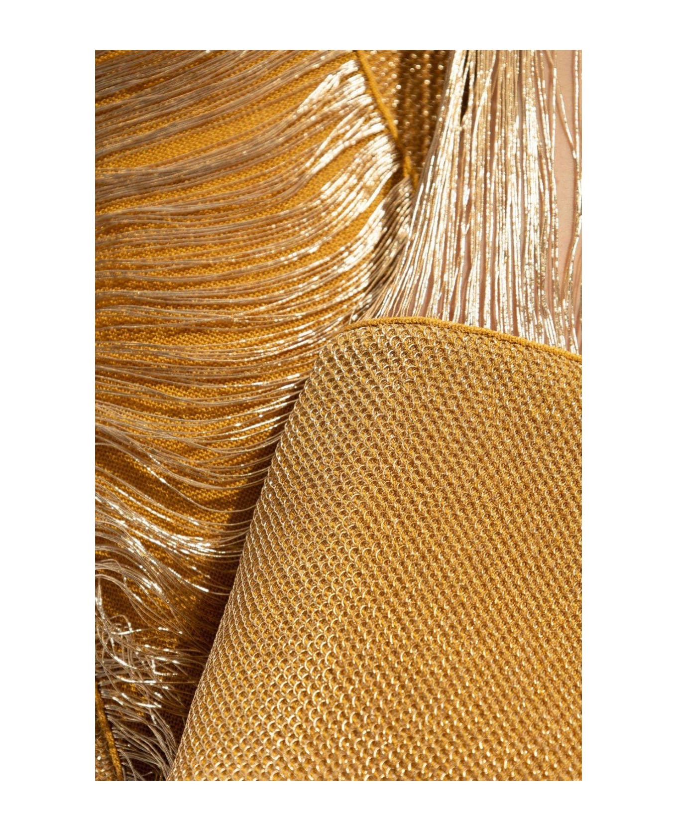 Alexander McQueen One-sleeved Fringed Dress - GOLD