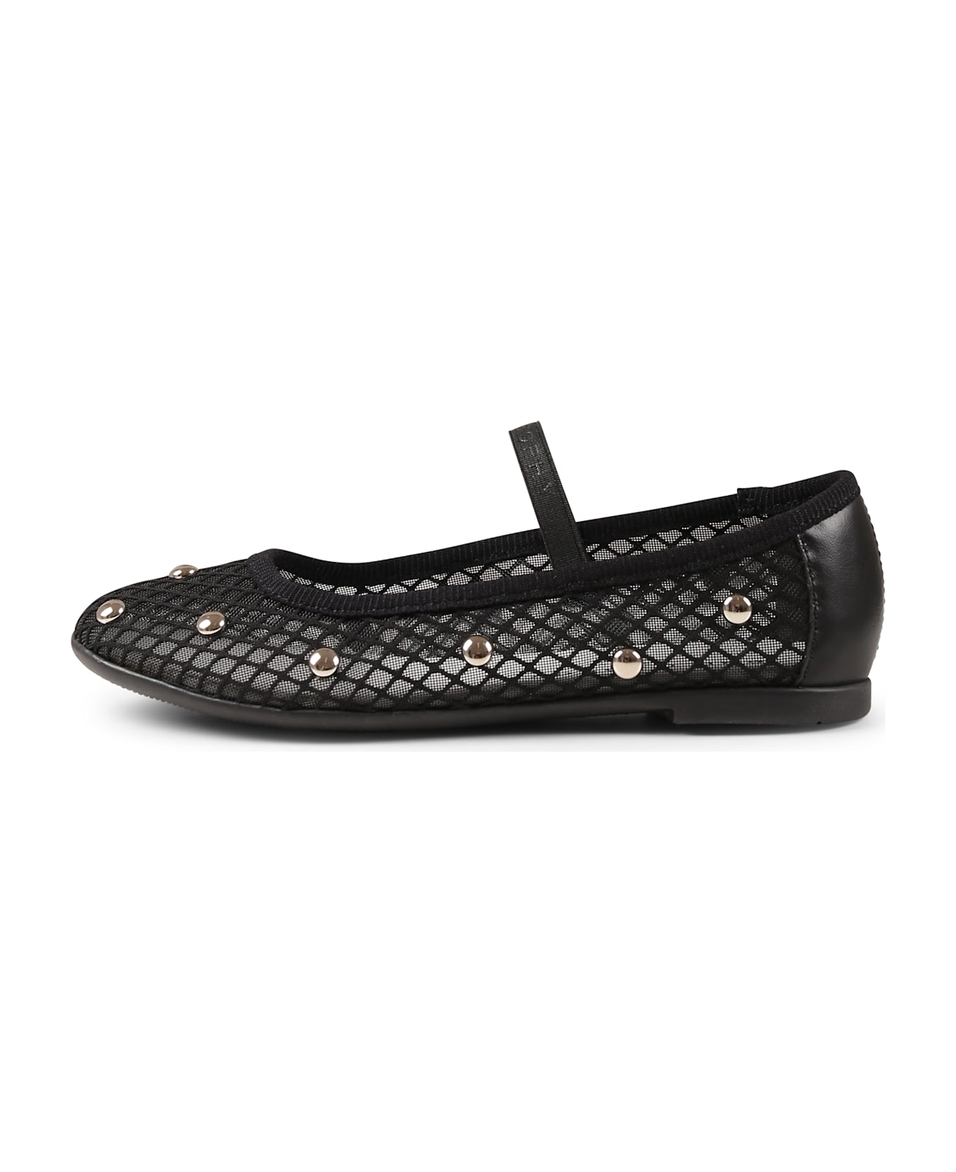 Philosophy di Lorenzo Serafini Kids Black Ballet Flats For Girl With Studs - Black