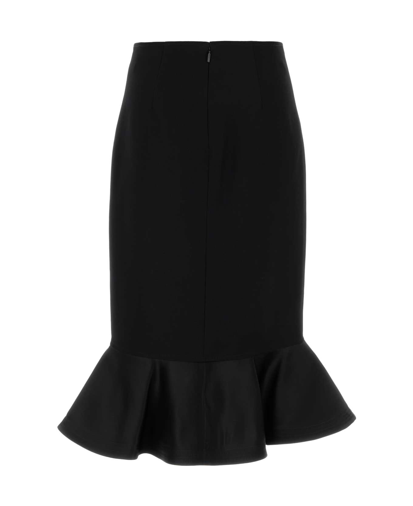 Fendi Black Wool Skirt - BLACK