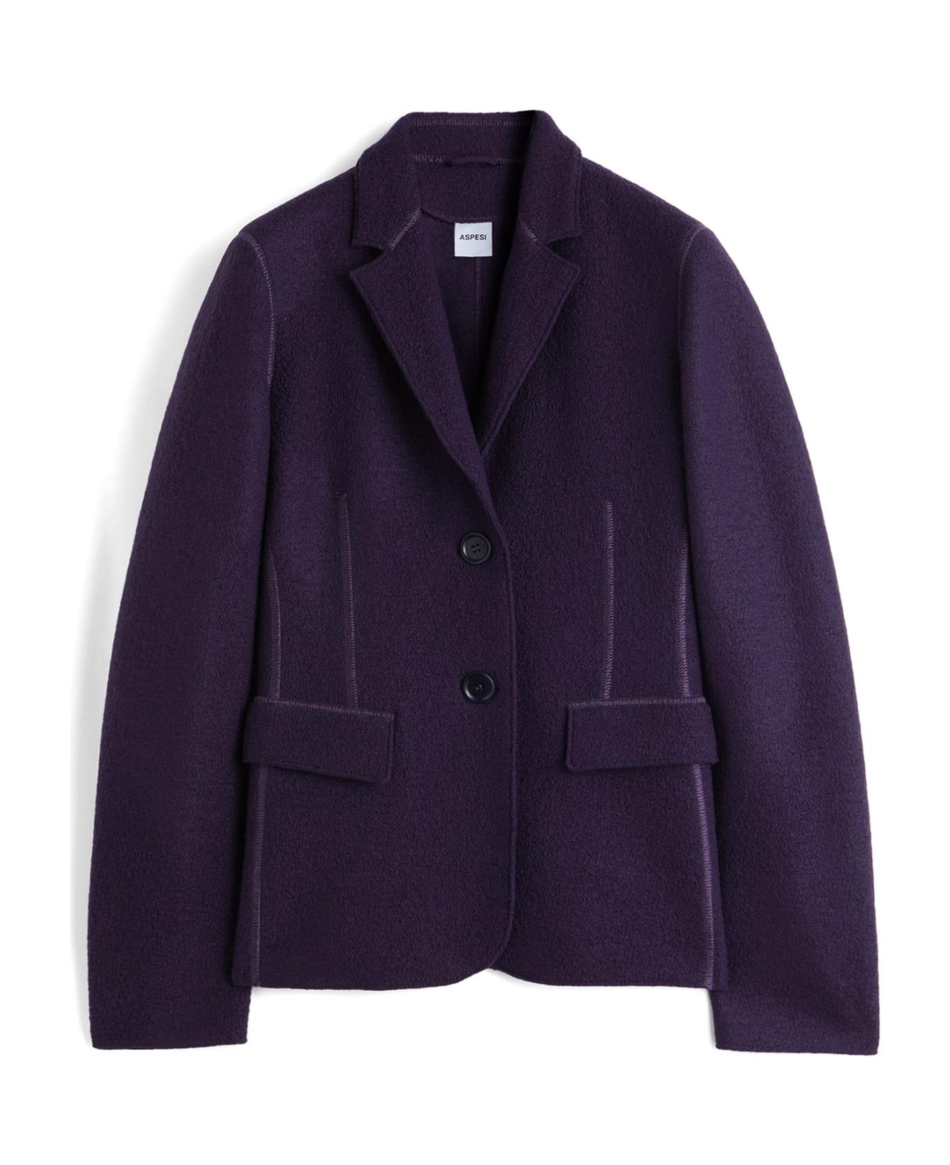 Aspesi Purple Single-breasted Jacket With Pockets - VIOLA