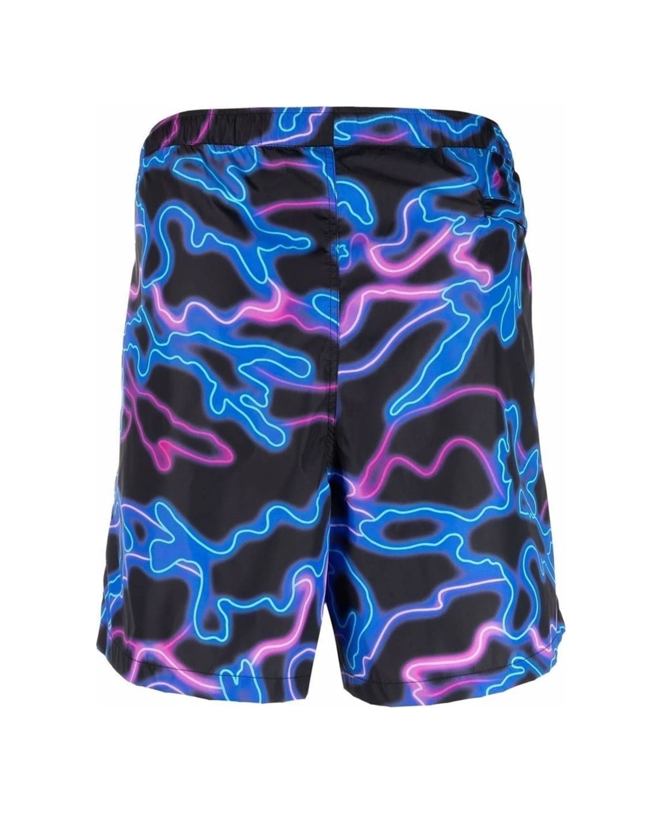 Valentino Neon-print Swim Shorts - Black
