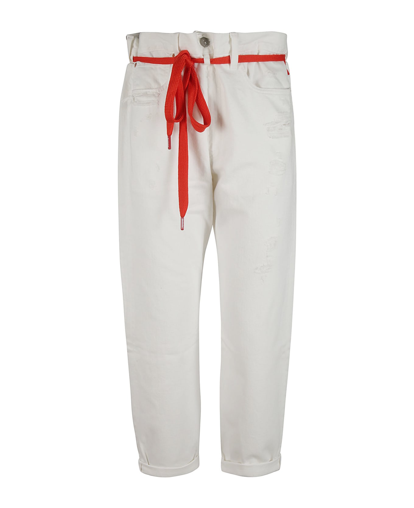 Denimist Harper Shoelace Jeans - White/Red