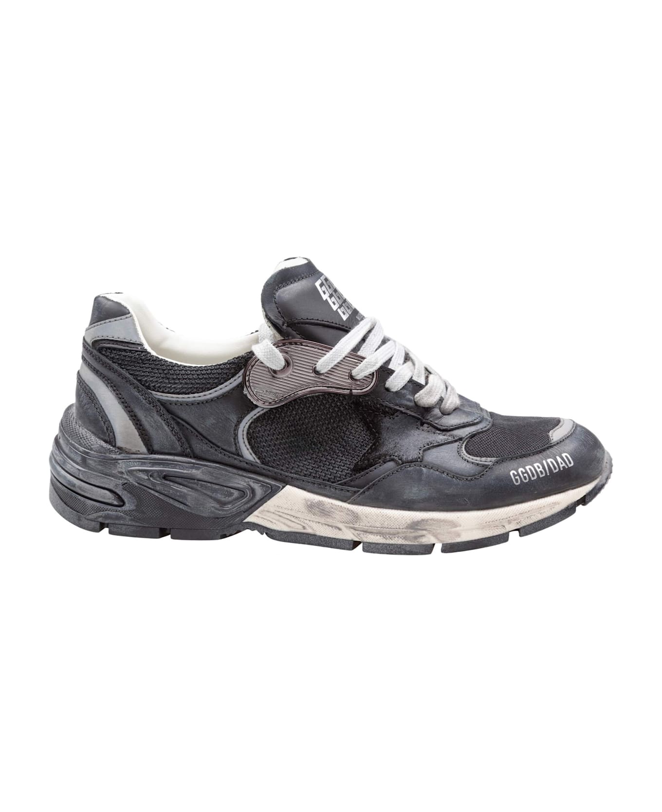 Golden Goose Black Leather And Mesh Running Dad Sneakers - Black/Gray