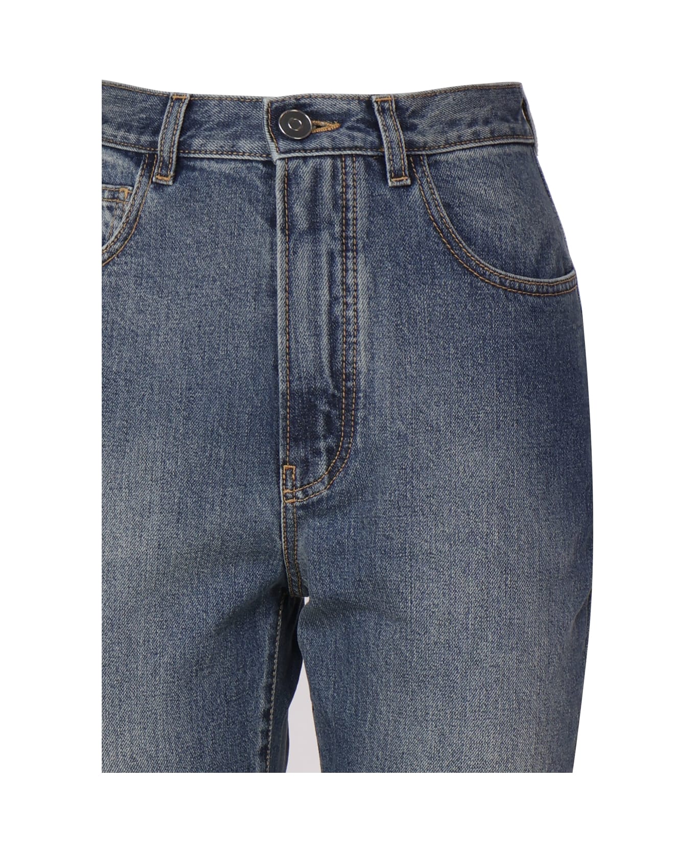 Alaia Cotton Denim Jeans - Blue denim
