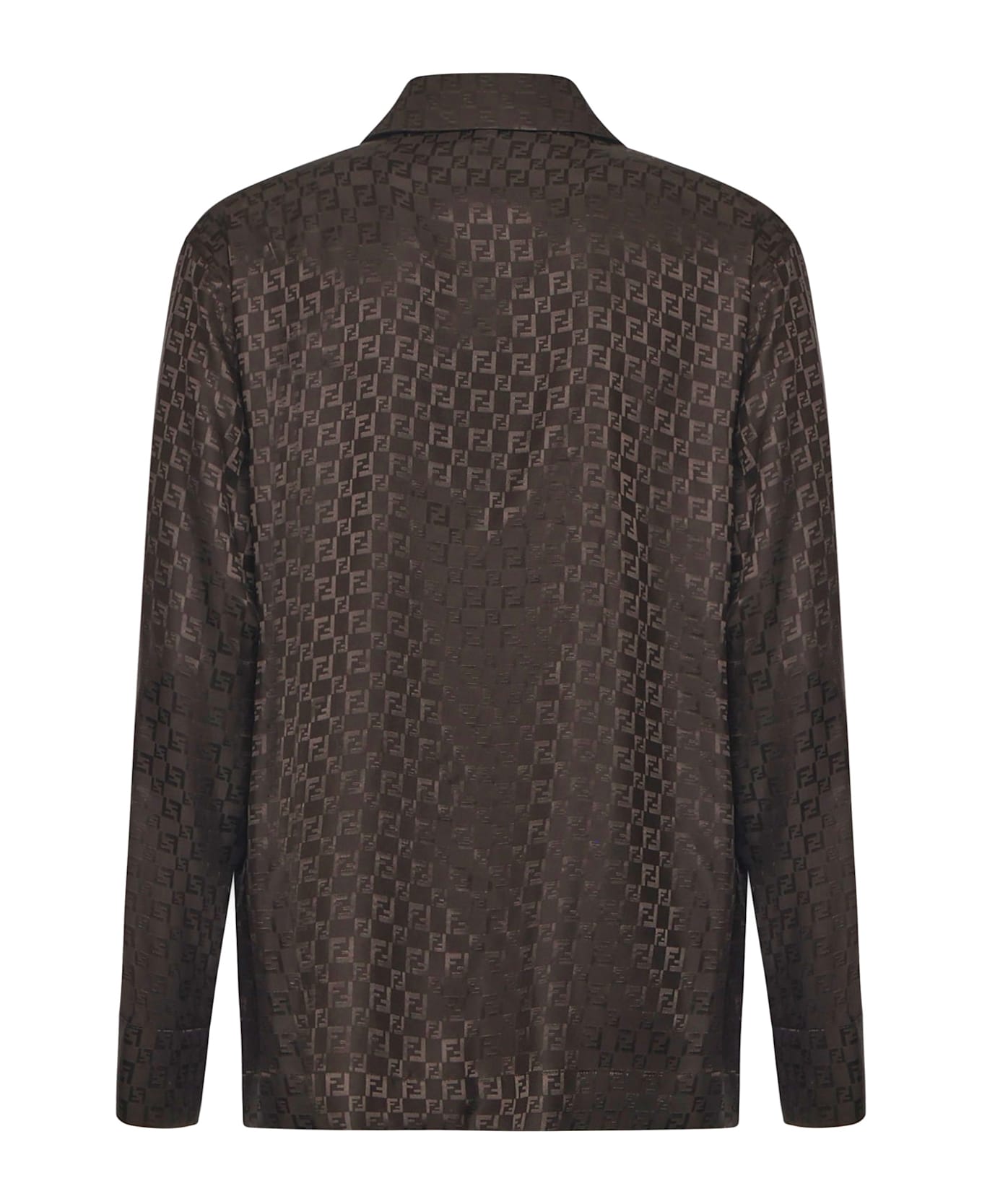 Fendi Ff Jacquard Silk Shirt - Brown