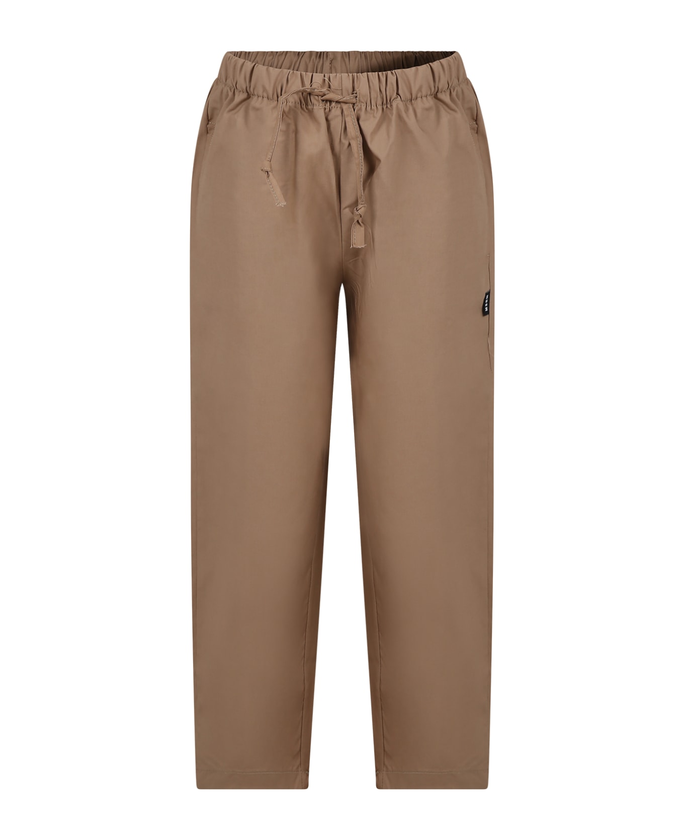 MSGM Brown Trousers For Boy With Logo - Marrone