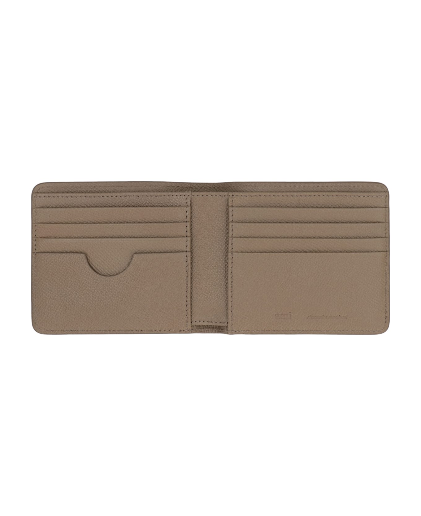 Ami Alexandre Mattiussi Leather Wallet - taupe
