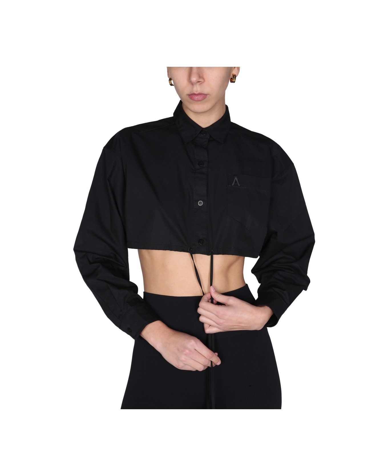 ANDREĀDAMO Cropped Shirt - BLACK