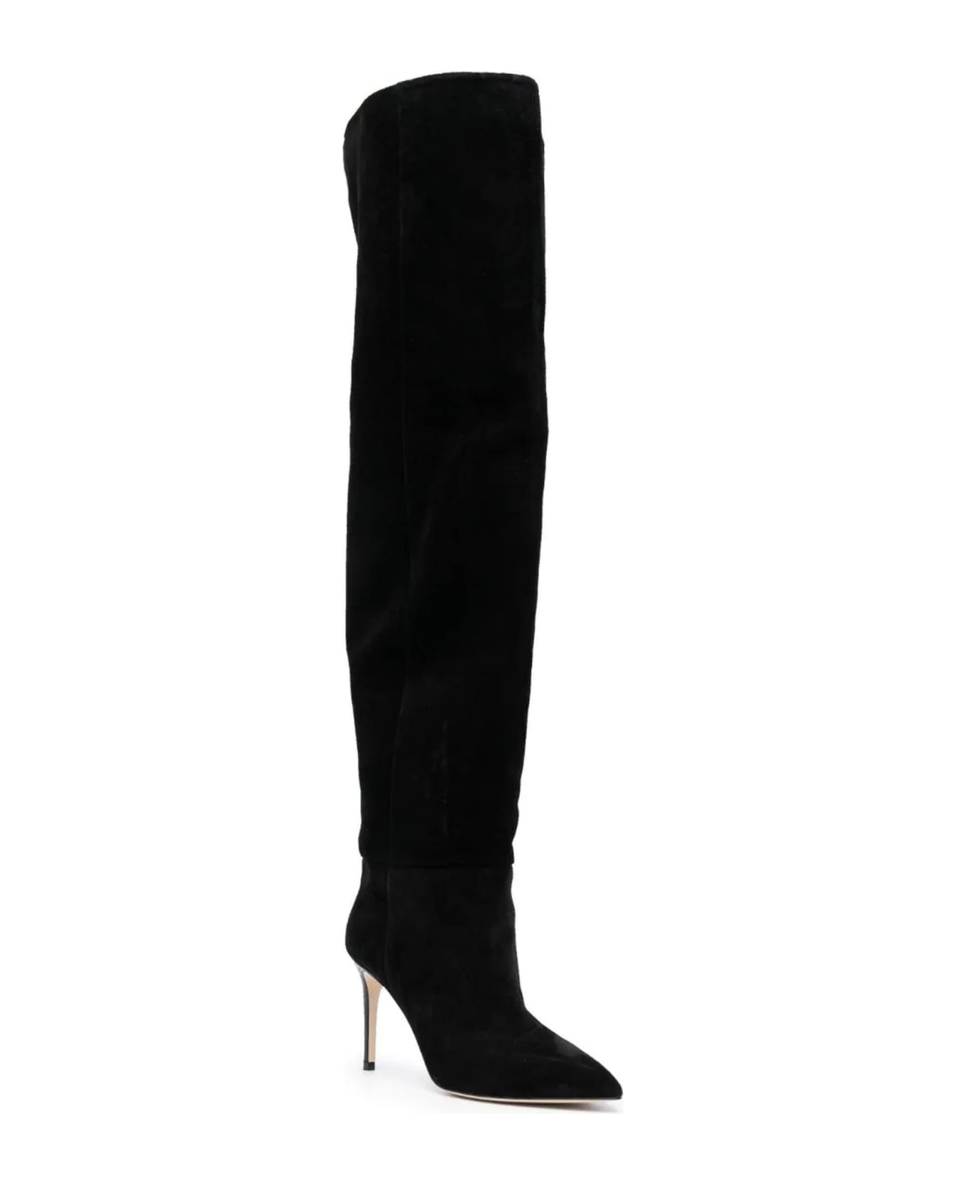 Paris Texas Black Suede Boots - Black