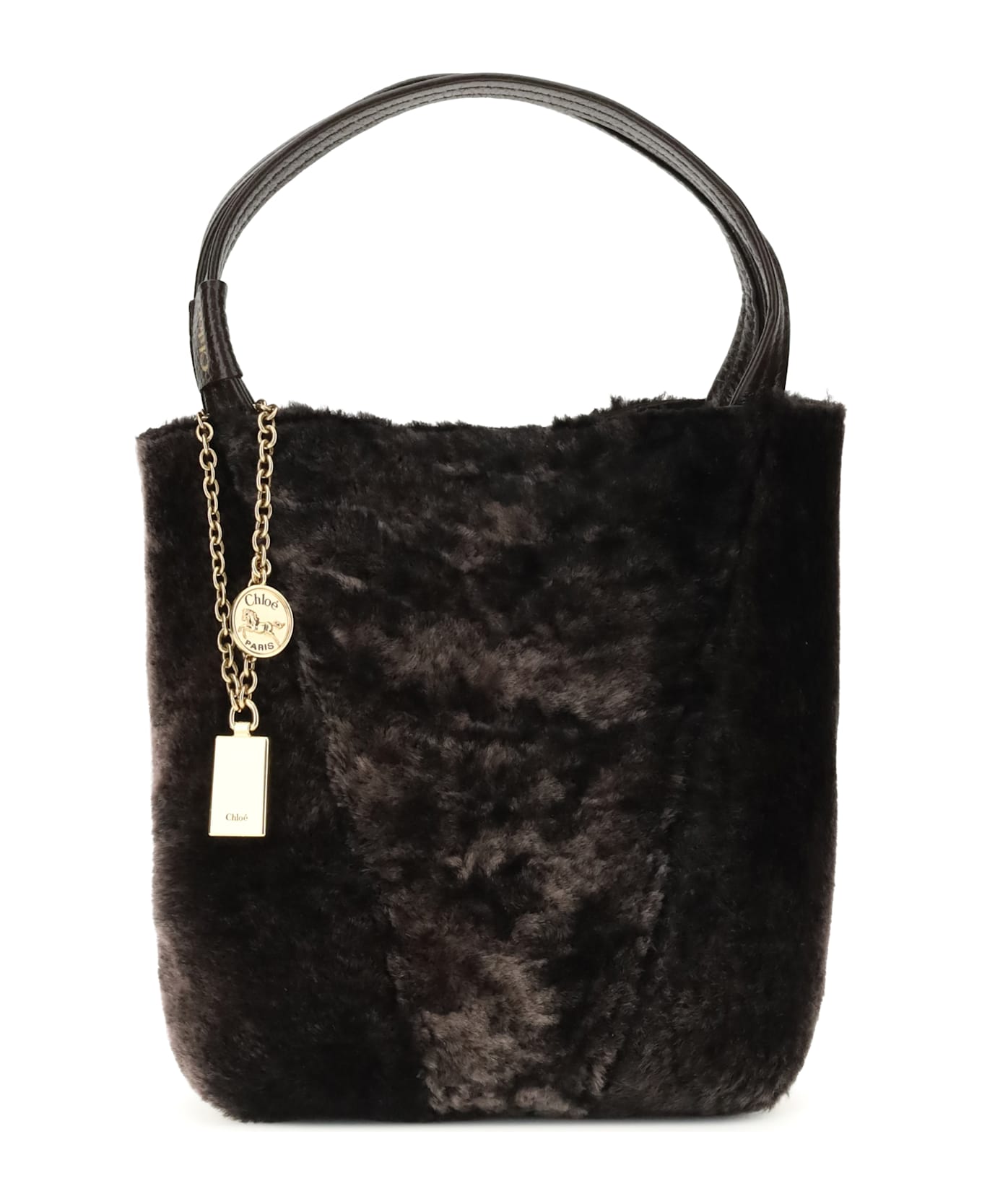 Chloé Shearling Spin Tote Bag