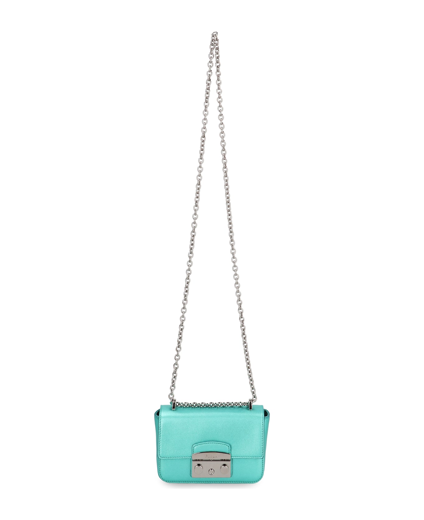 Furla Metropolis Leather Mini Crossbody Bag - Light Blue