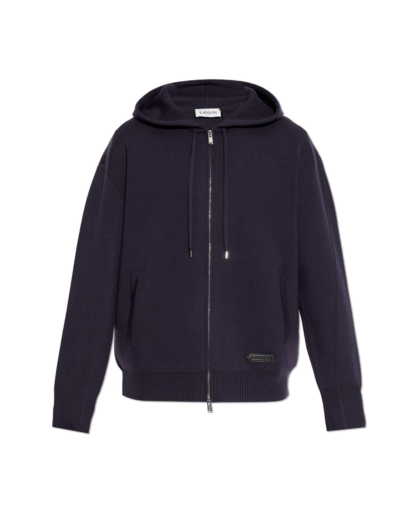 Lanvin Drawstring Zip-up Hoodie - Japanese ink