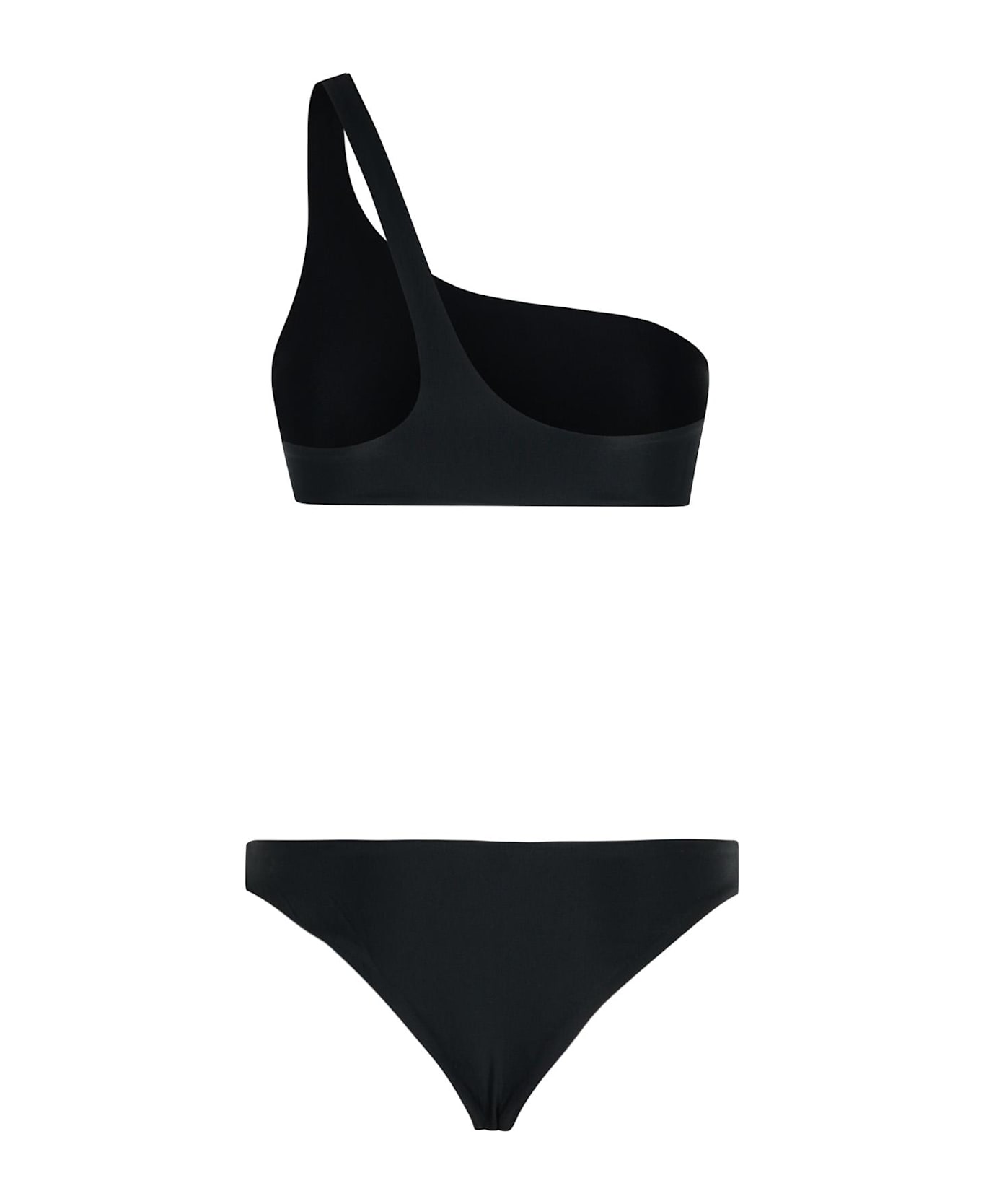 Off-White One-shoulder Bikini Top In Black Polyamide Blend - Black