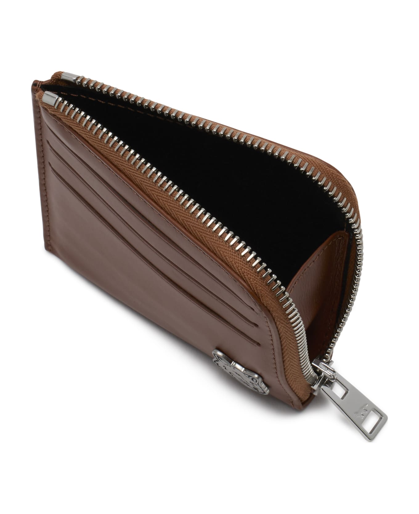 Maison Kitsuné Fox Head Zipped Cardholder - Dark Brown 財布
