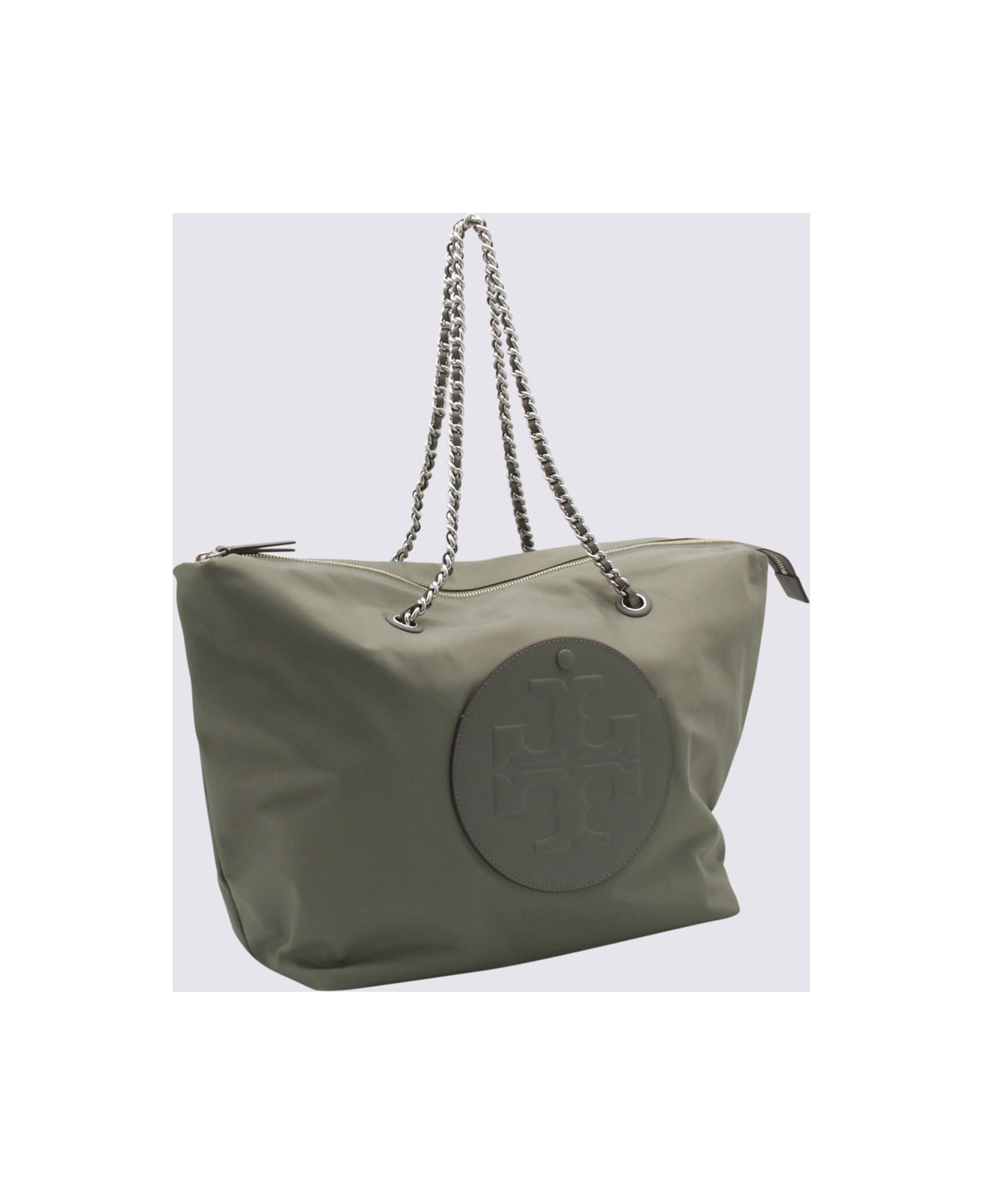 Tory Burch Grey Green Totes - Stone