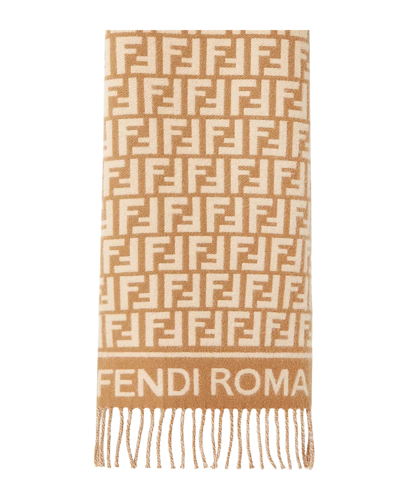 Fendi Wool And Cashmere Scarf - Camel