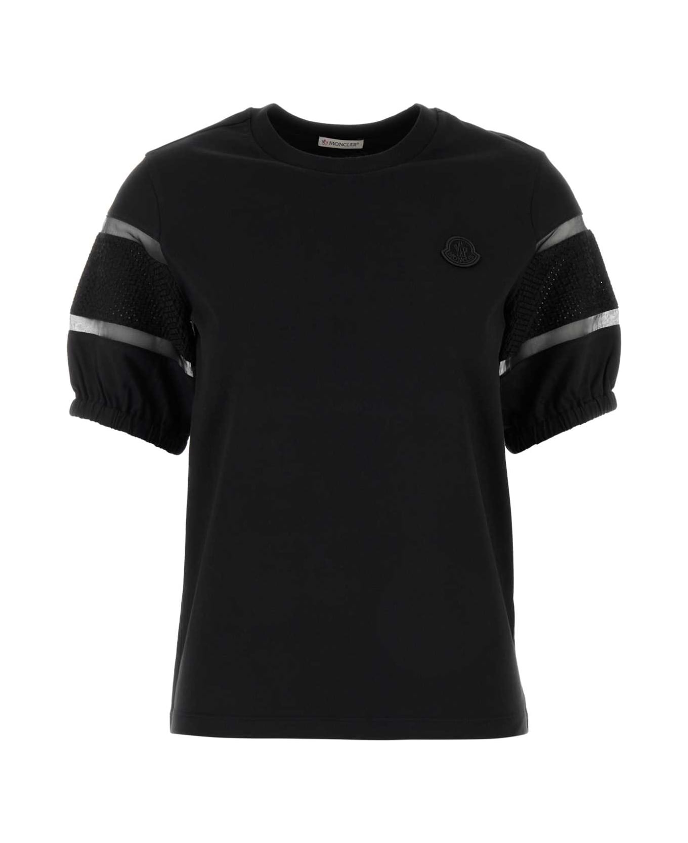 Moncler Black Cotton T-shirt - 999