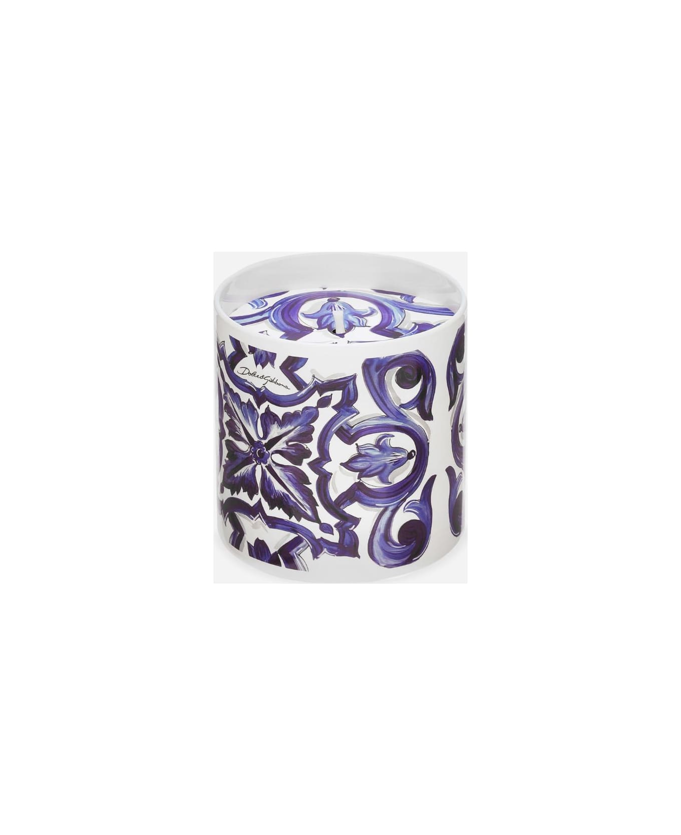 Dolce & Gabbana Sicilian Neroli And Lemon Scented Candle With Blue Mediterraneo Print Dolce & Gabbana - Blu