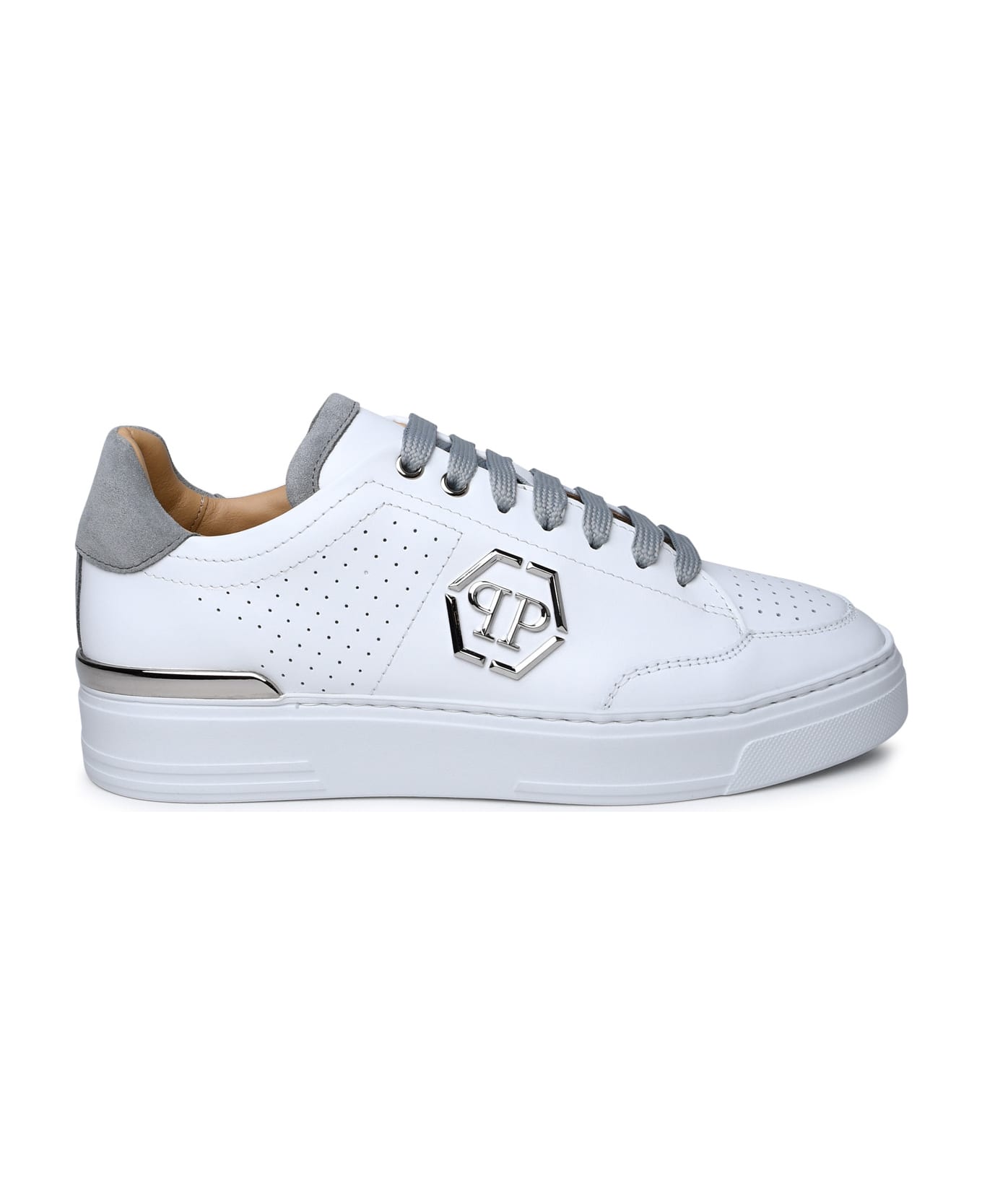 Philipp Plein White Leather Sneakers - White スニーカー
