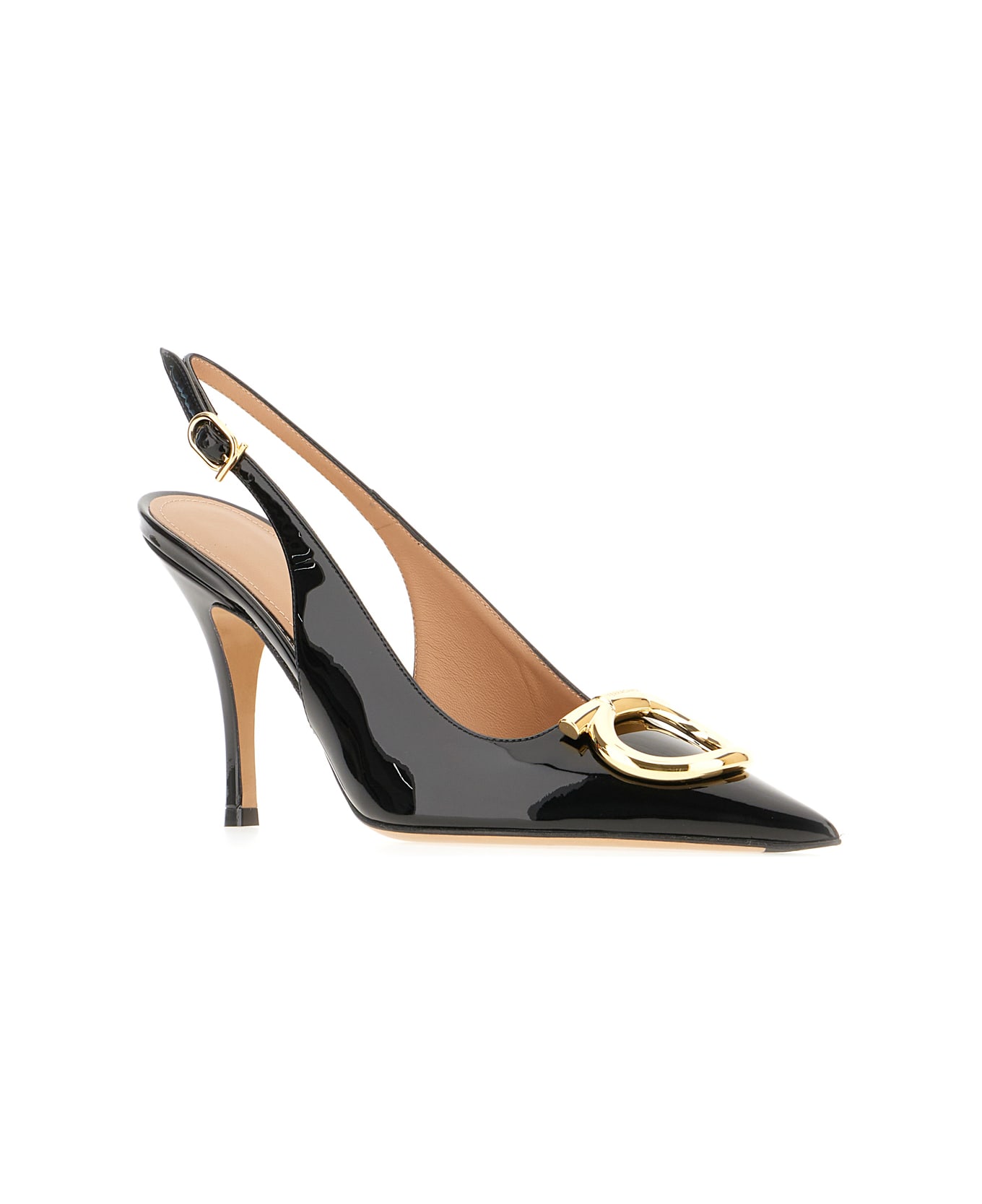 Ferragamo Black Leather Sara Pumps - NERO AMARETTI