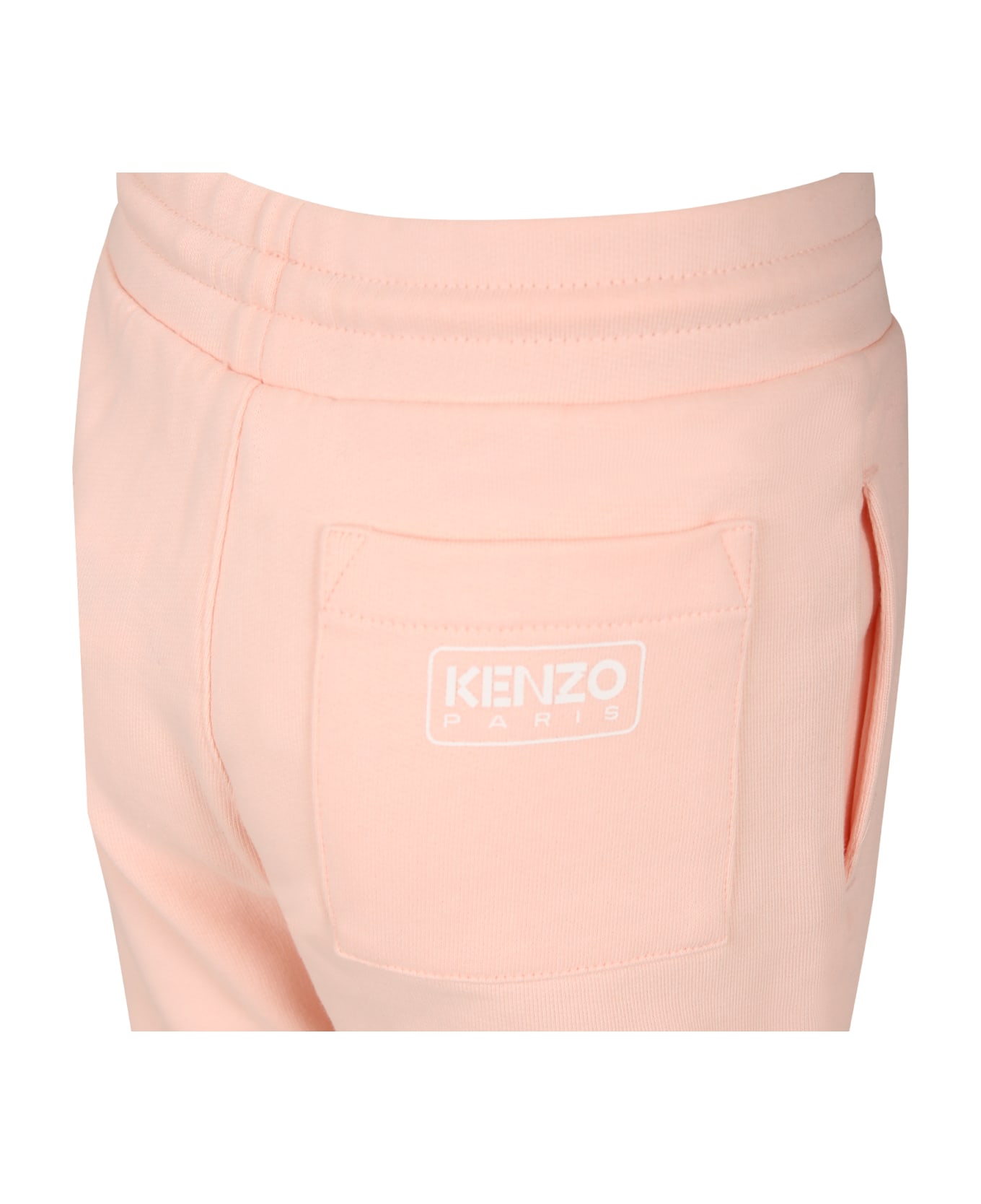 Kenzo Kids Pink Trousers For Girl With Logo - Pink