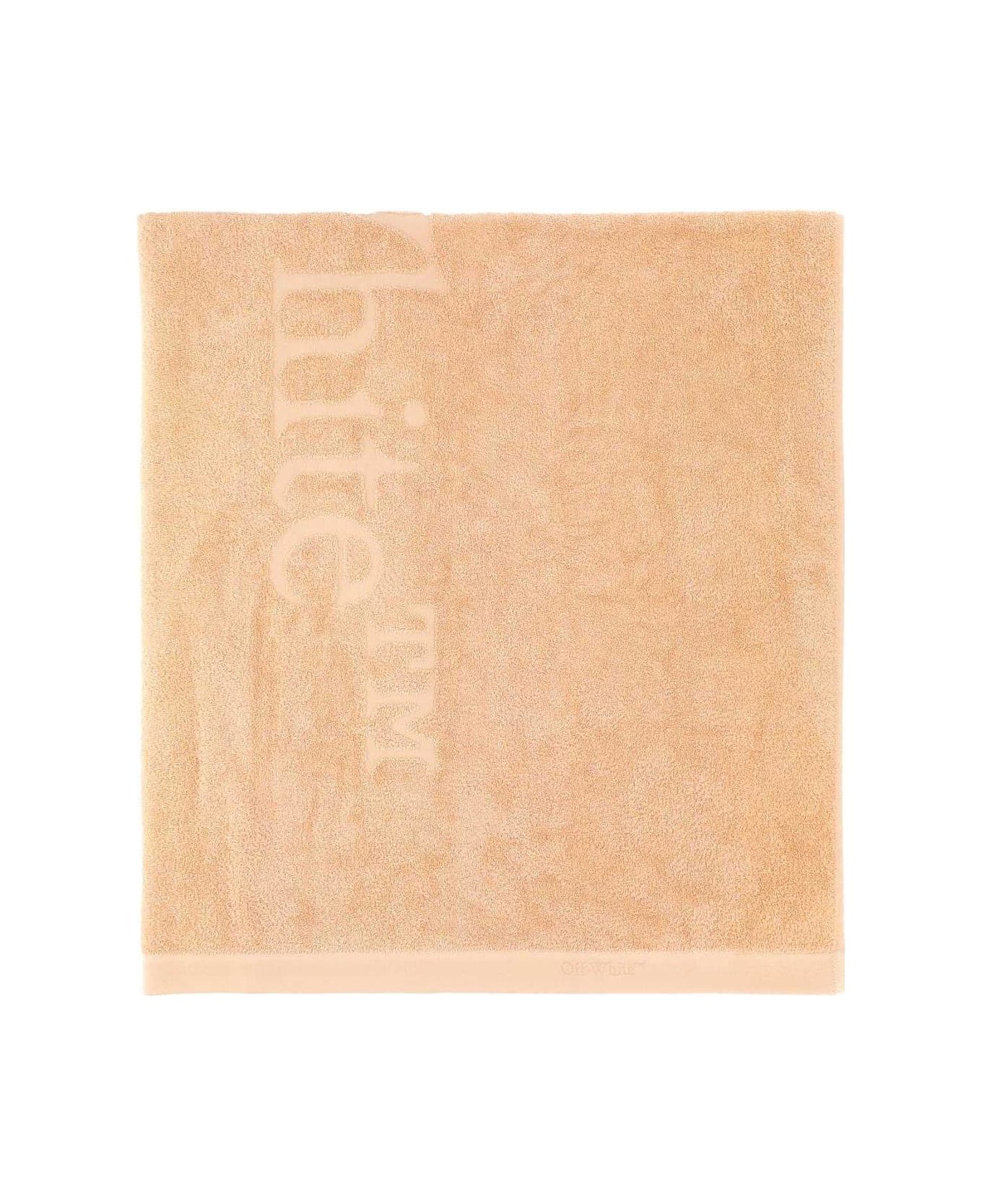 Off-White Bookish Logo Detailed Bath Towel - Powder