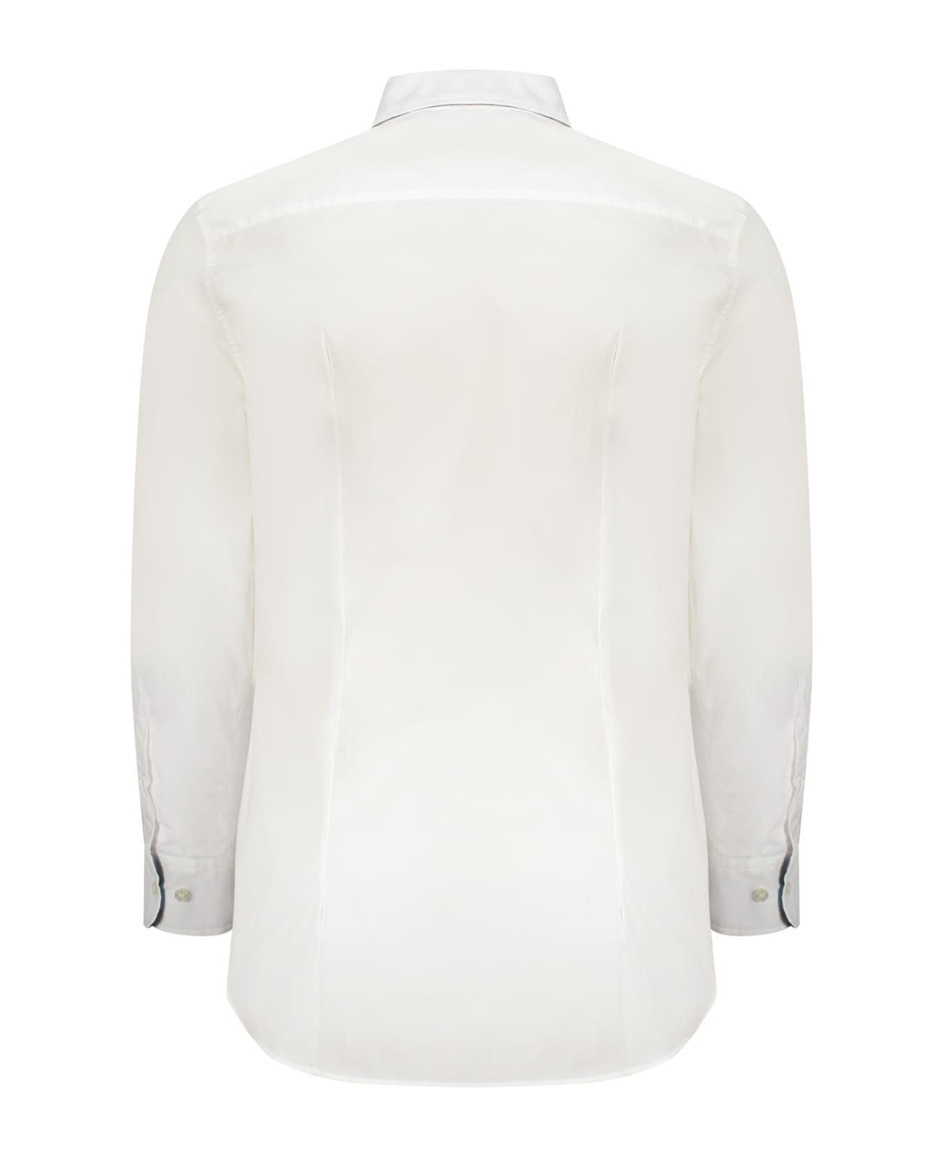 Etro White Shirt With Embroidered Logo And Printed Undercollar - White