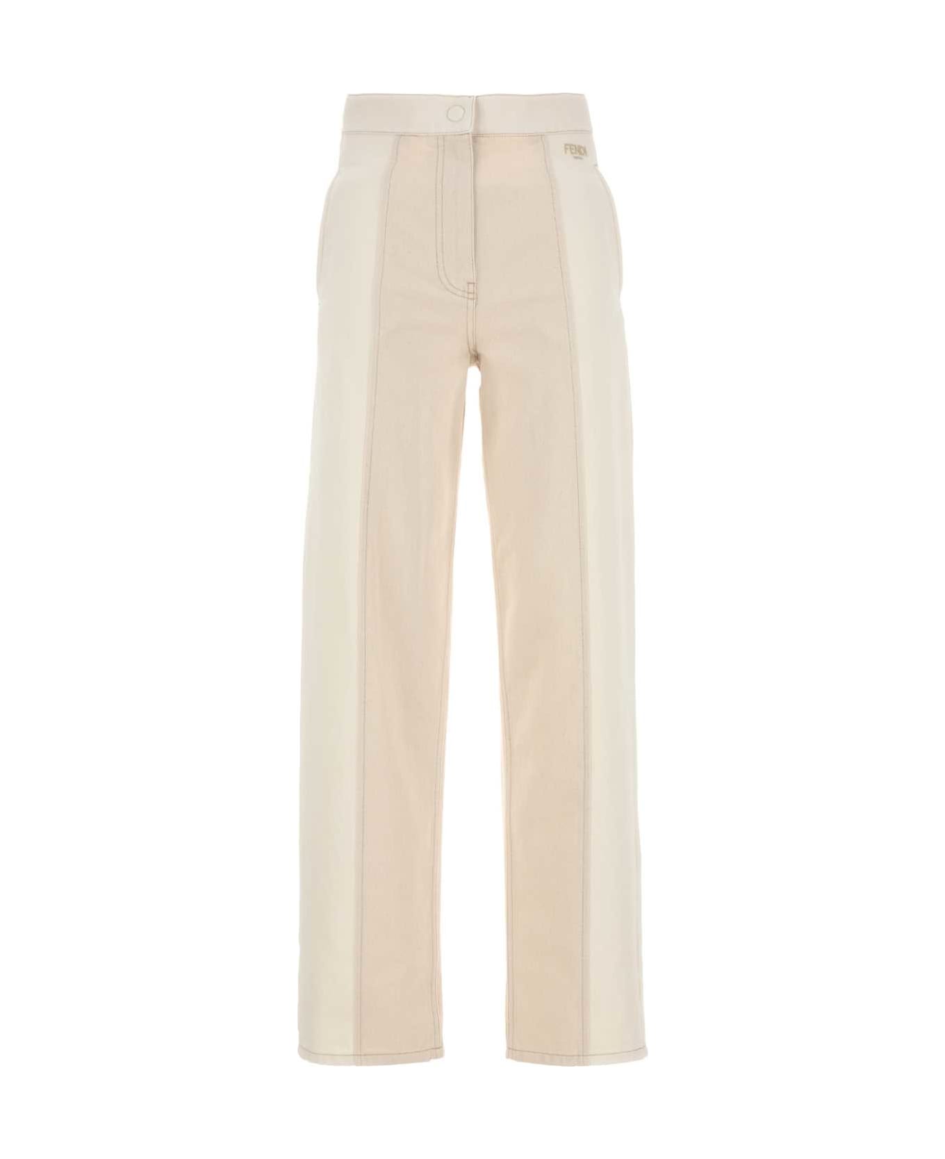 Fendi Ivory Denim Jeans - White