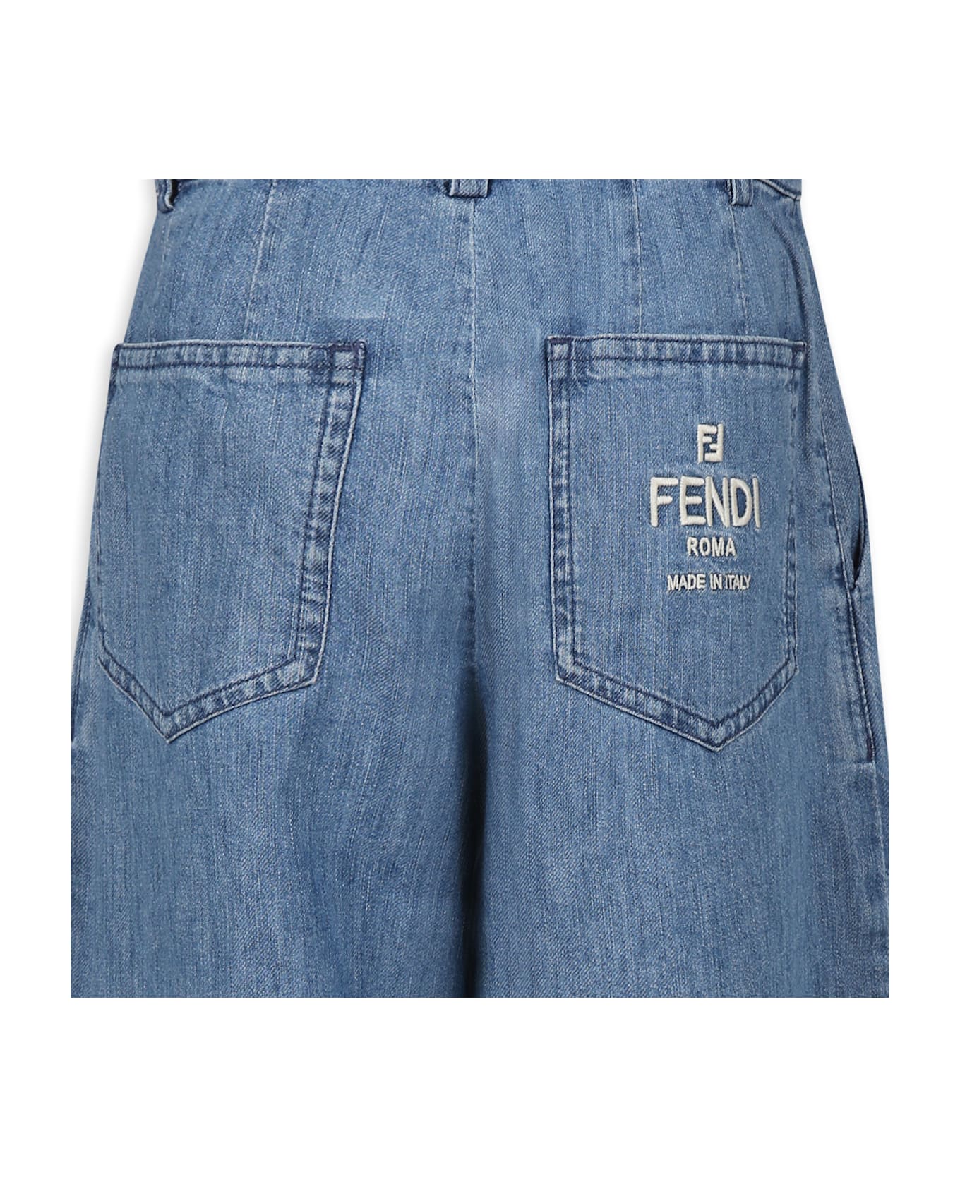 Fendi Denim Jeans For Girl With Ff - Denim