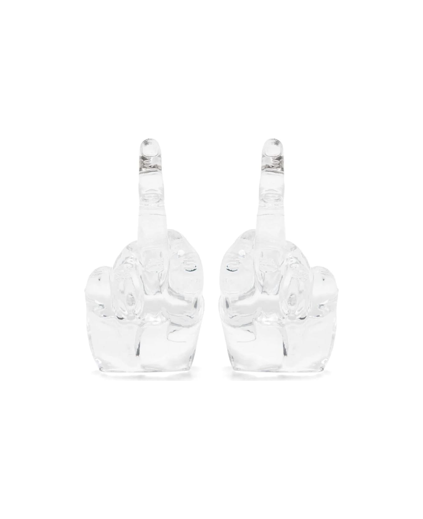 Y/Project Midi Fuck You Pendant Earrings - Transparent