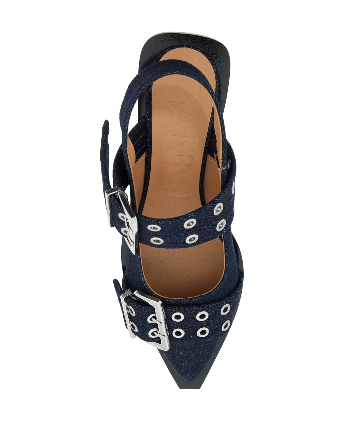 Ganni Slingback Flats - DARK NAVY (Blue)