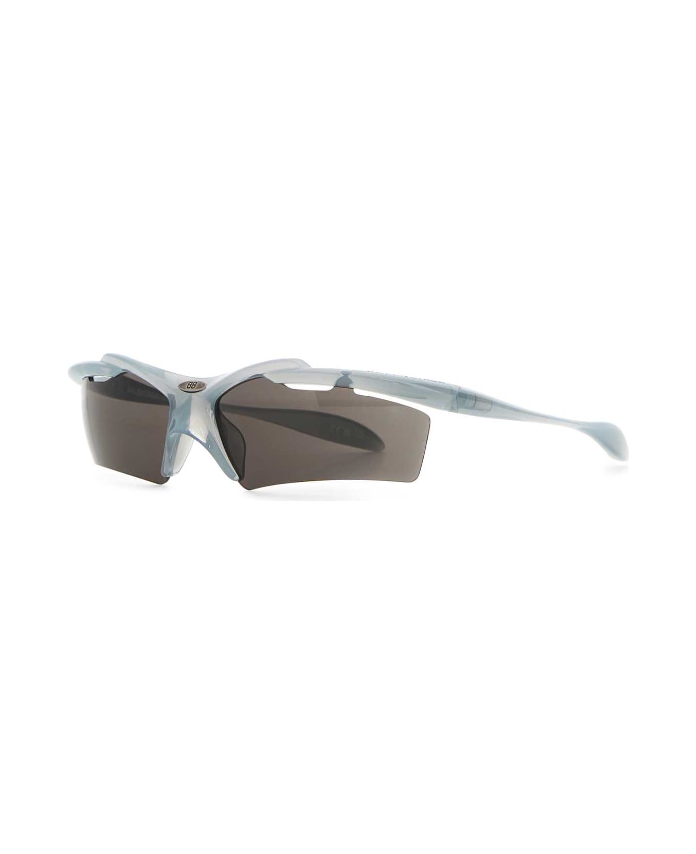 Balenciaga Light Blue Acetate Turbo Rectangle Sunglasses - GREY