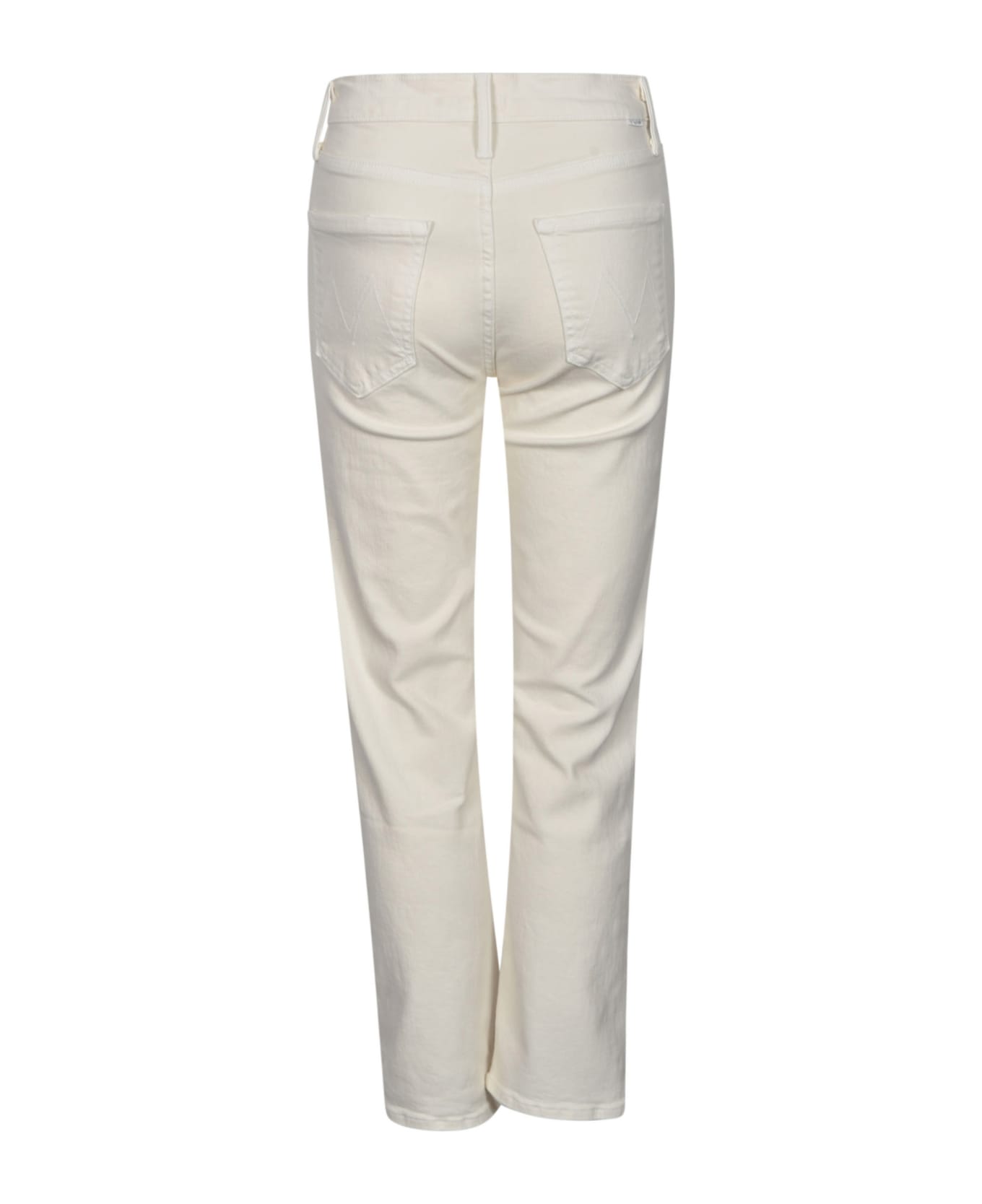 Mother Fitted Buttoned Jeans - Cream
