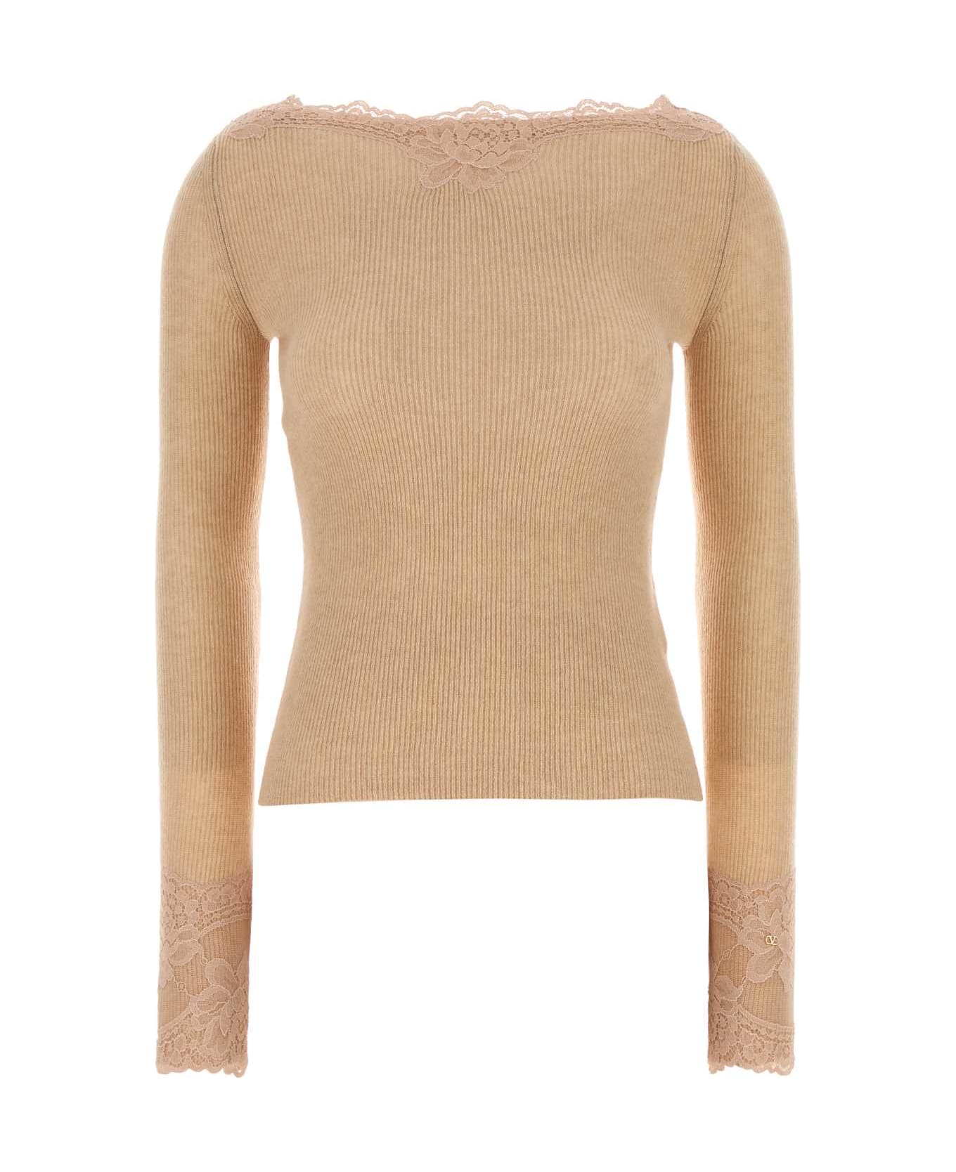 Valentino Garavani Skin Pink Cashmere T-shirt - ALABASTERROSEDUST