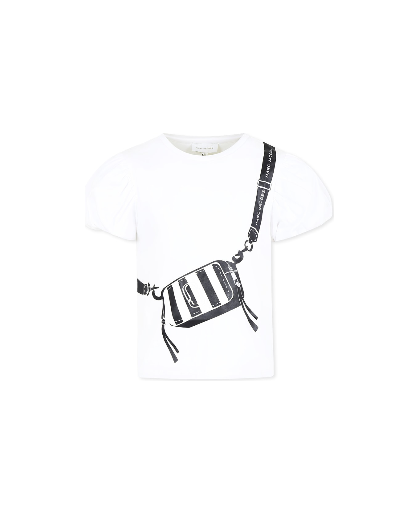 Marc Jacobs White T-shirt For Girl With Bag Print - White