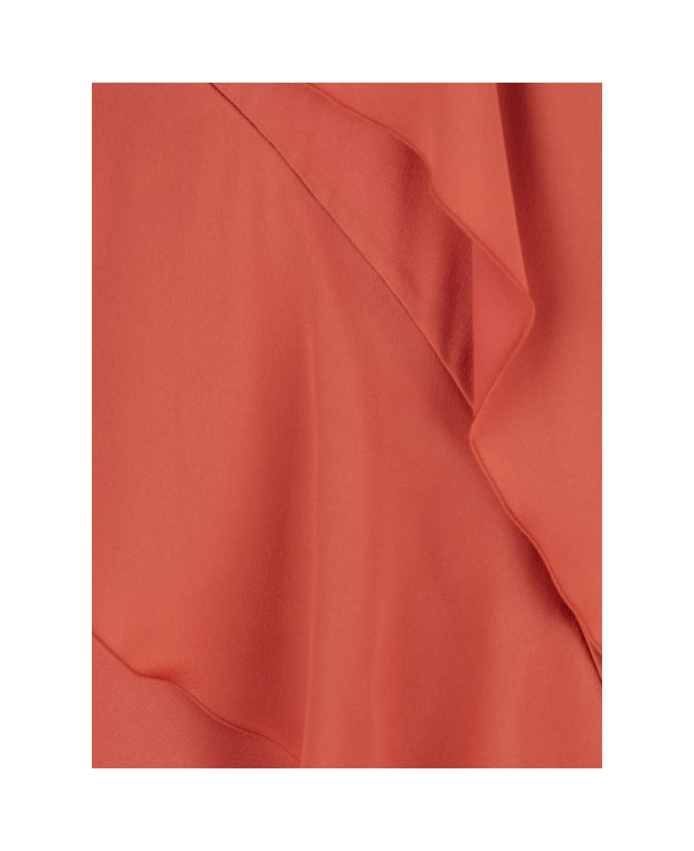 Antonelli 
luisiana
 Red Dress With Spaghetti Straps And Front Ruffle In Satin Woman - Red