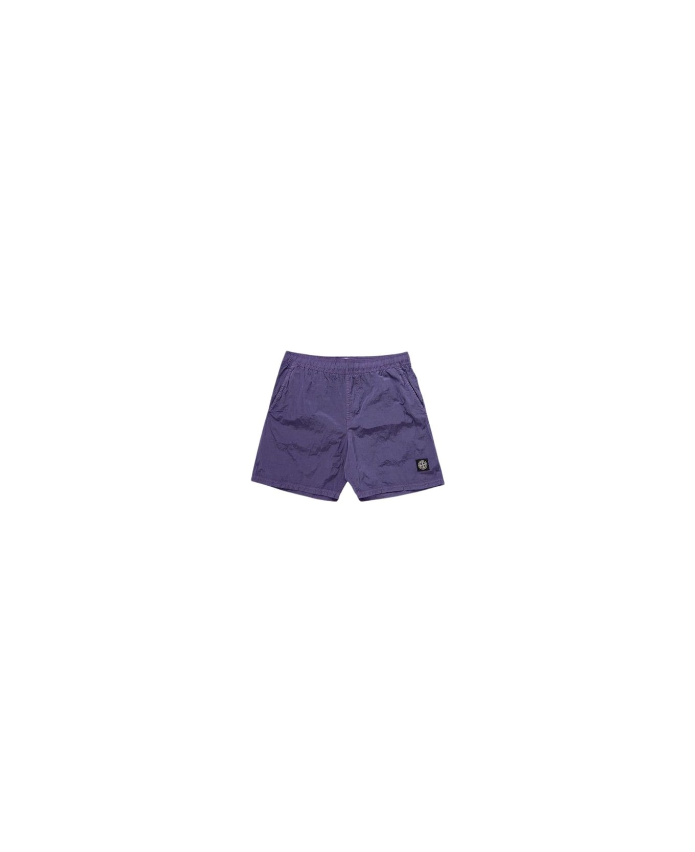 Stone Island Logo-patch Swim Shorts - LAVENDER