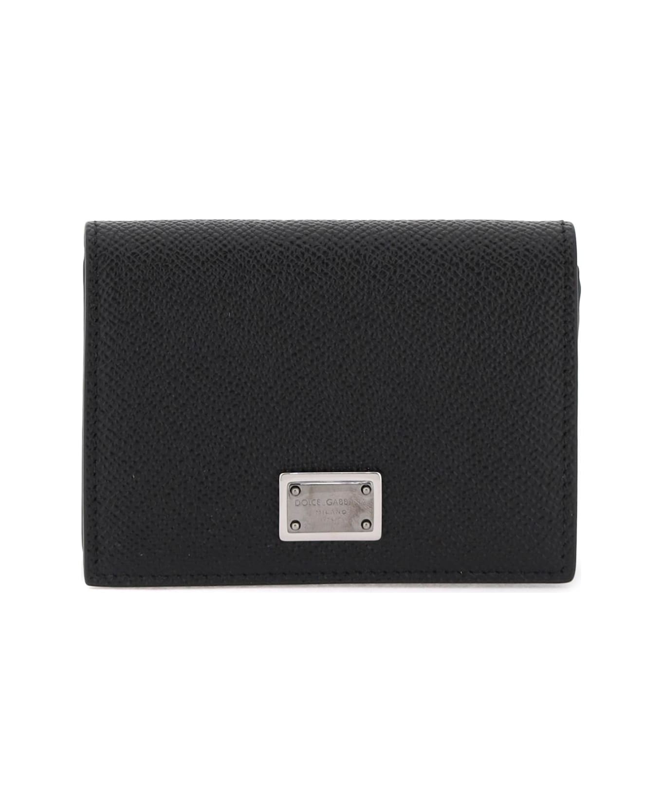 Dolce & Gabbana Dauphine Leather Card Holder - Black