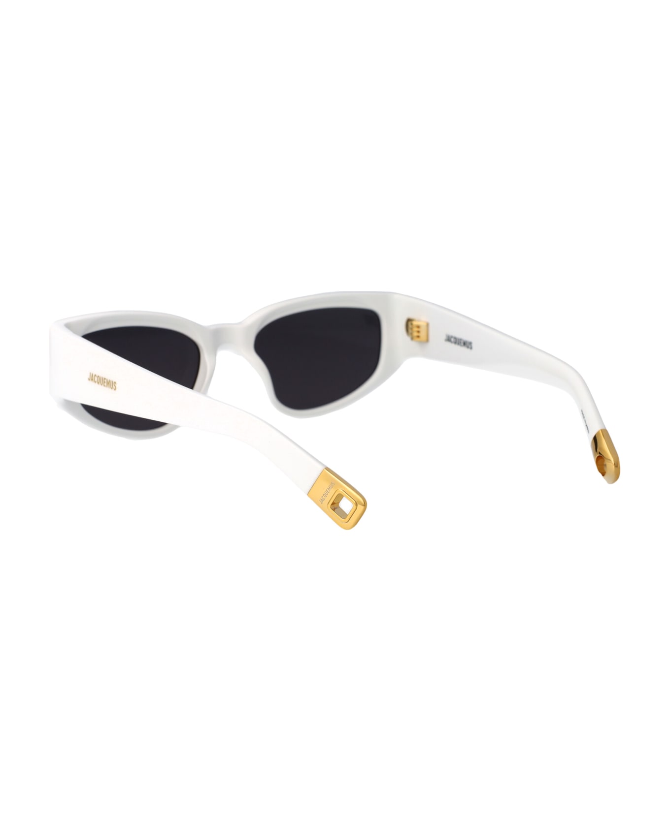 Jacquemus Gala Sunglasses - 02 WHITE/ YELLOW GOLD/ GREY