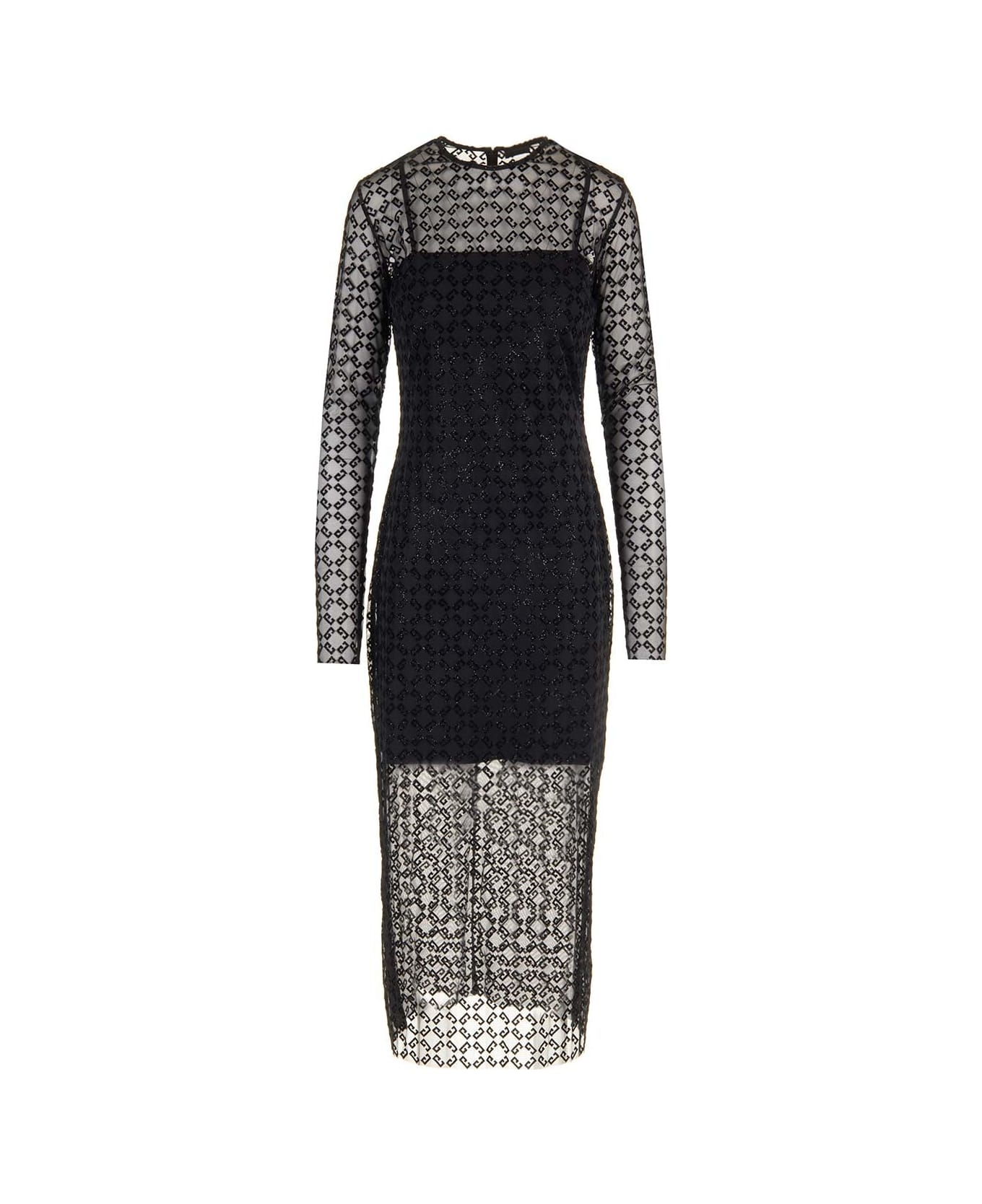 Givenchy Monogram 72 Tulle Sheath Dress - Black