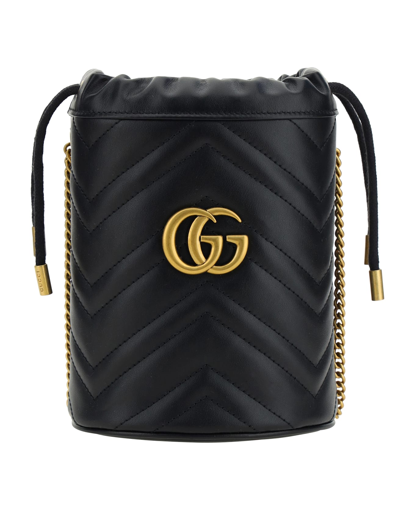 Gucci Gg Marmont Leather Bucket Bag - Black トートバッグ