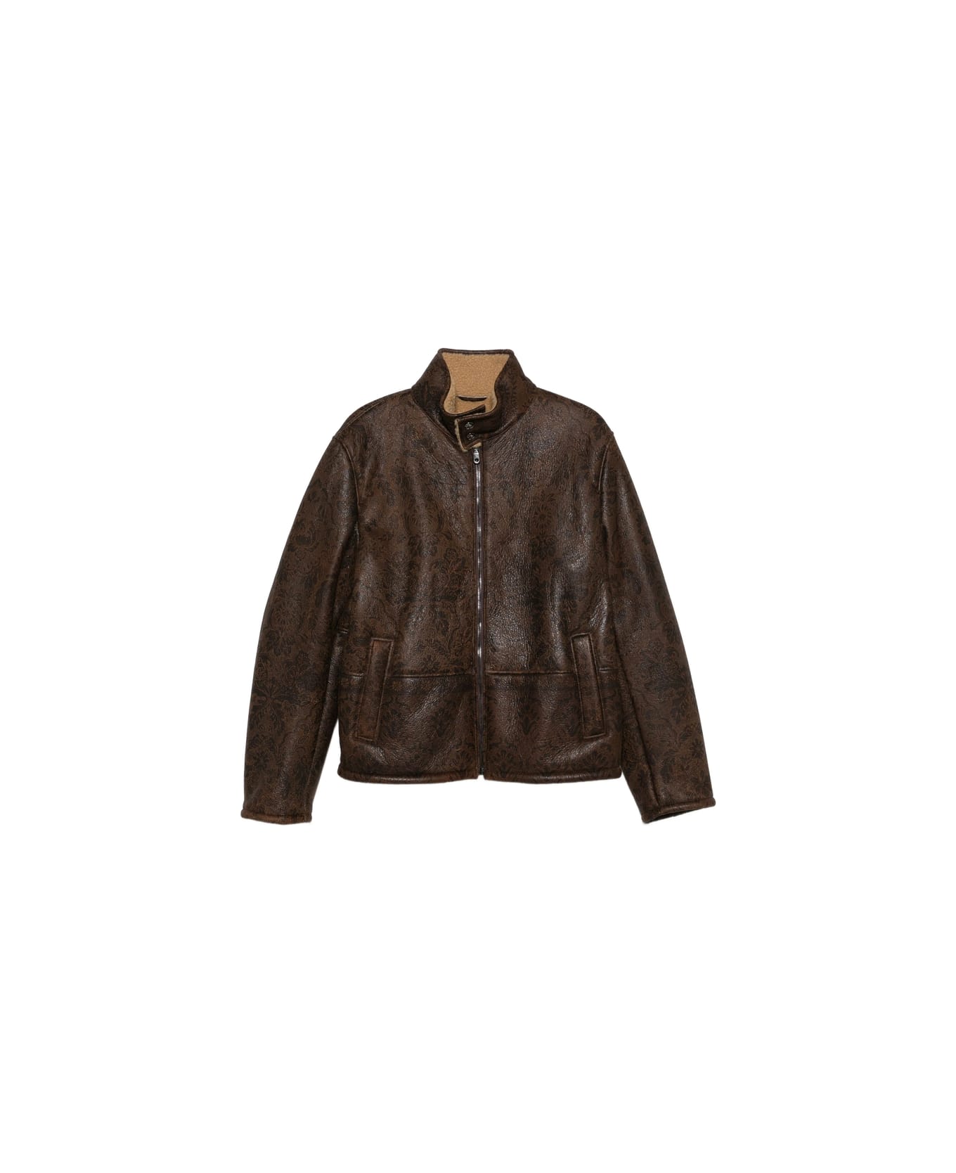 Etro Leather Outerwear - BROWN