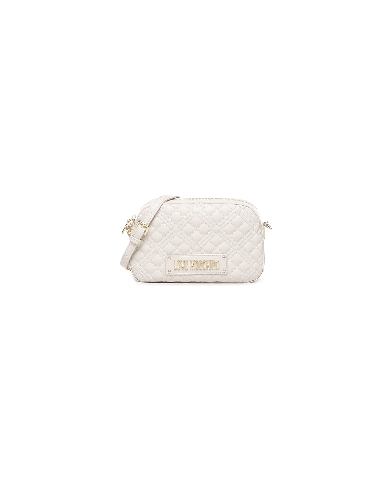 Love Moschino Quilted Bag With Logo - Ivory